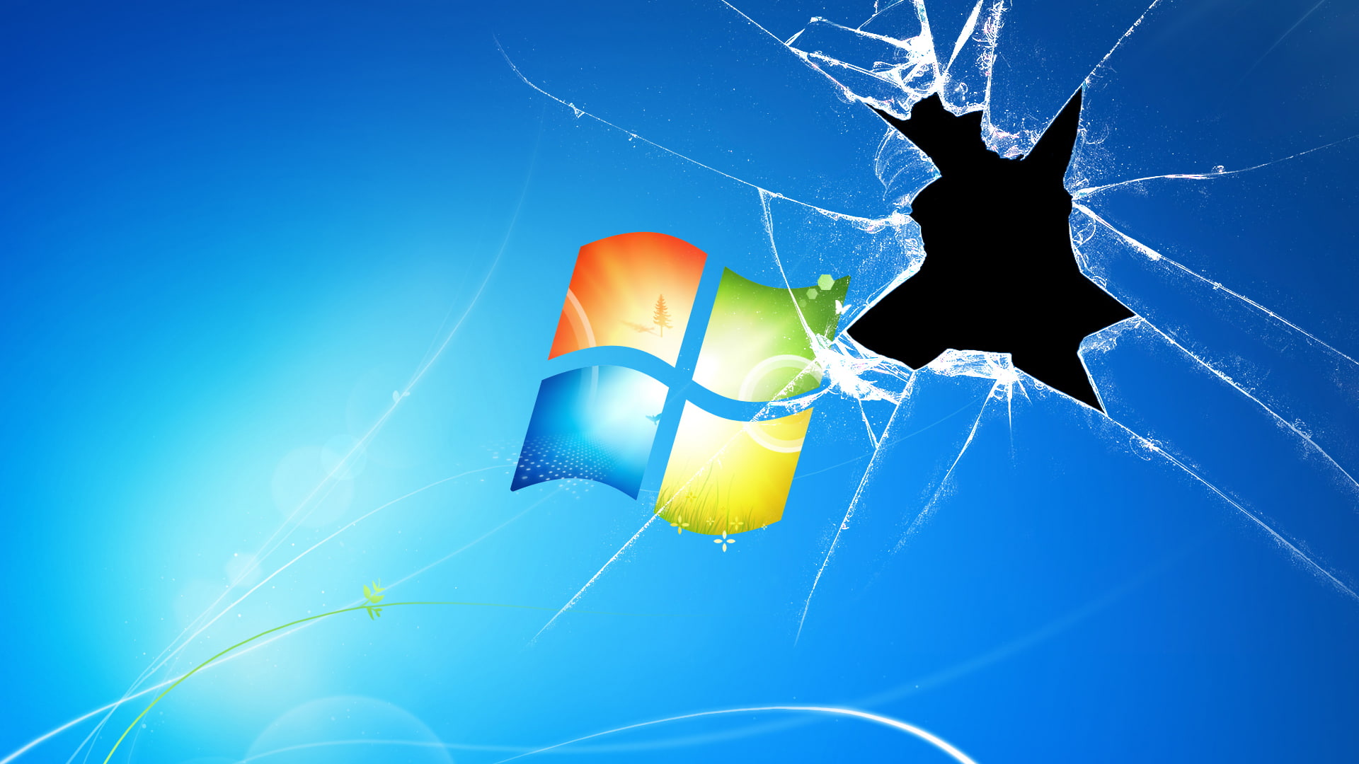 Broken Windows, microsoft windows logo, brand and logo