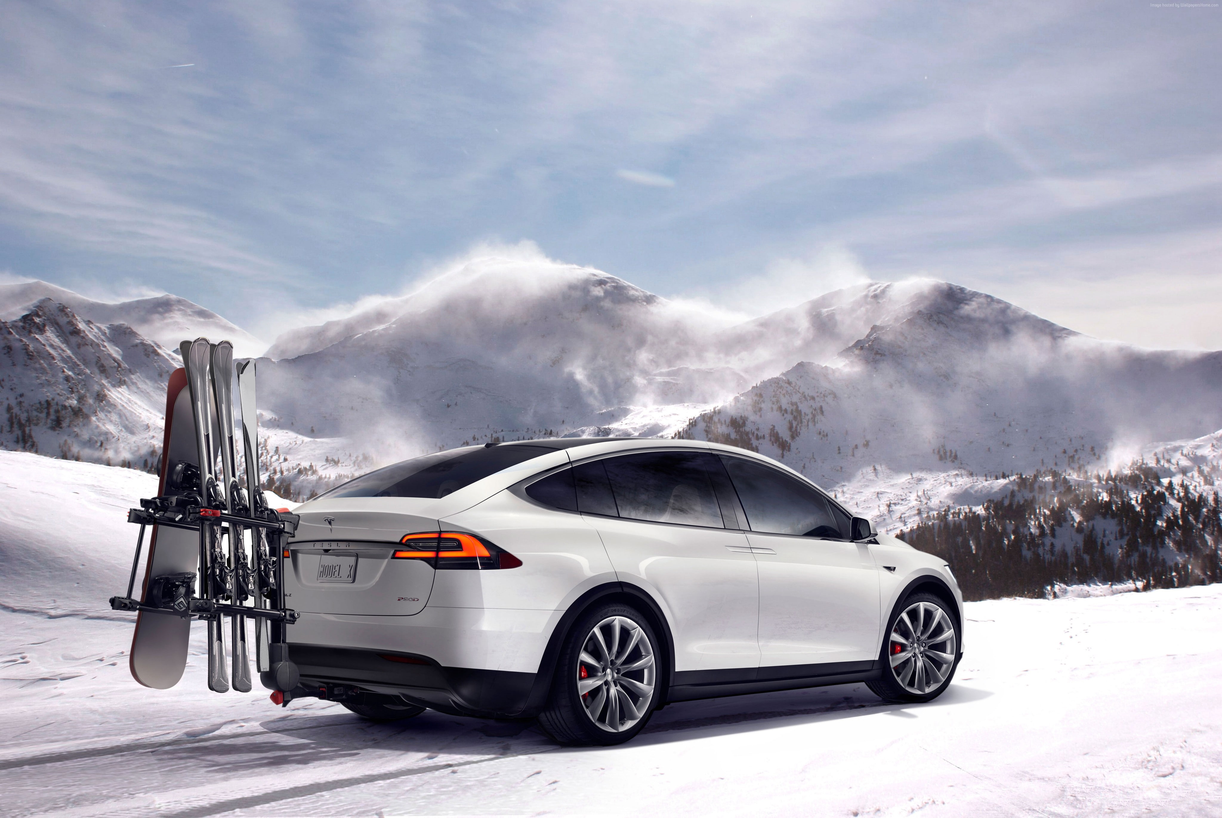 electric cars, 2016, Tesla model x, suv, white
