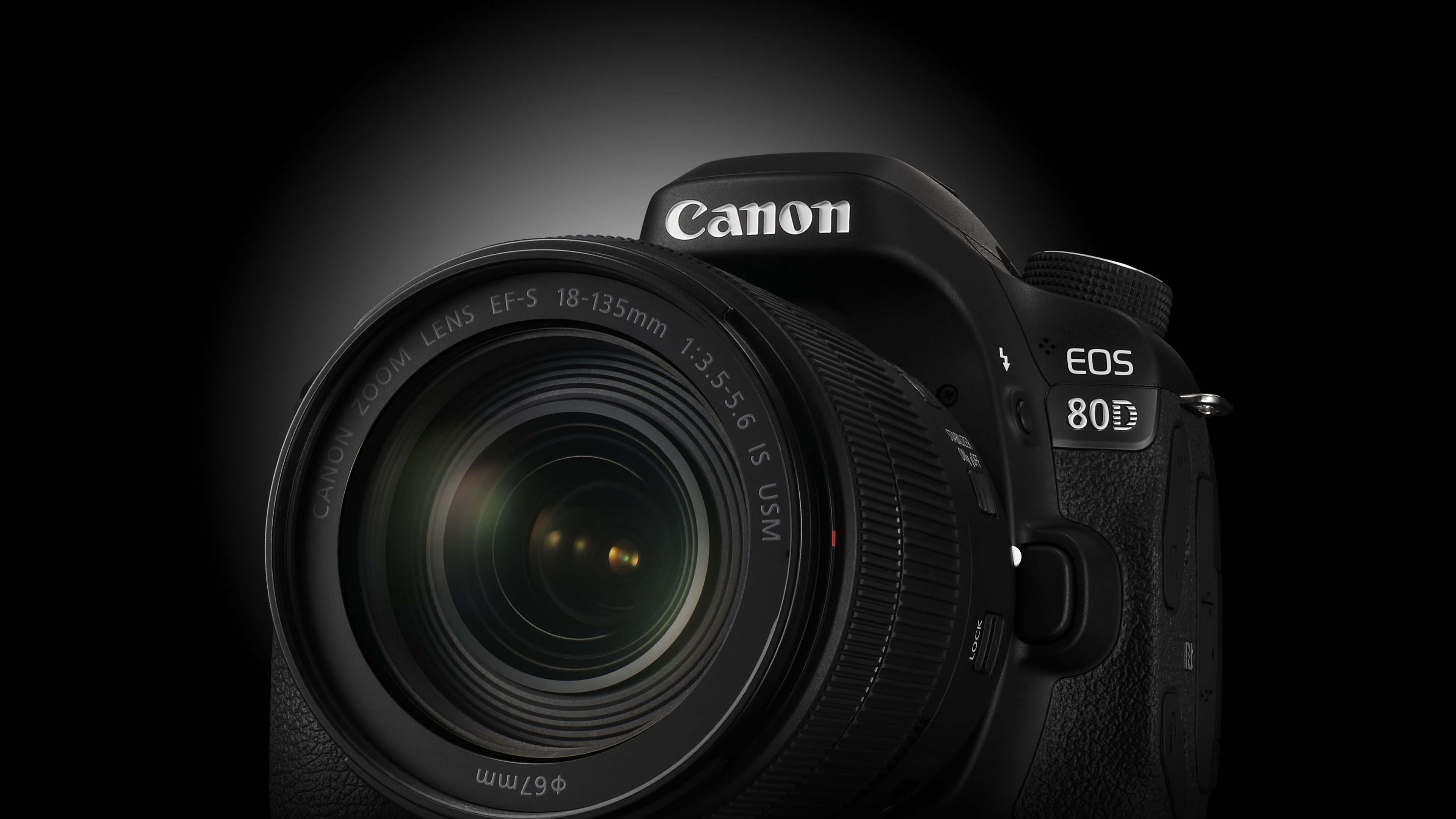 photo of black Canon EOS 80D, lens EF-S 18–135mm f/3.5–5.6