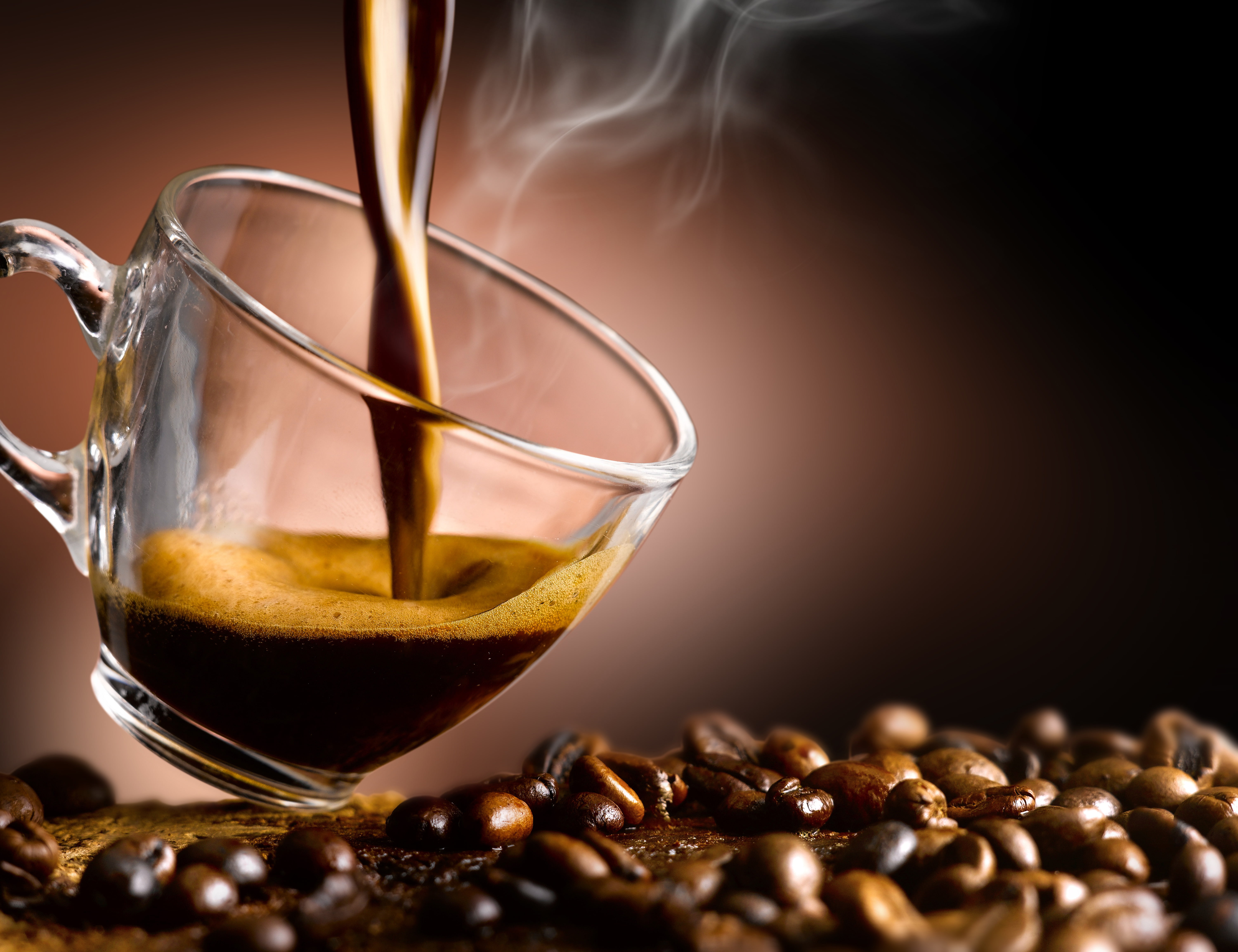 clear glass mug, coffee, Cup, coffee beans, aroma, drink, caffeine