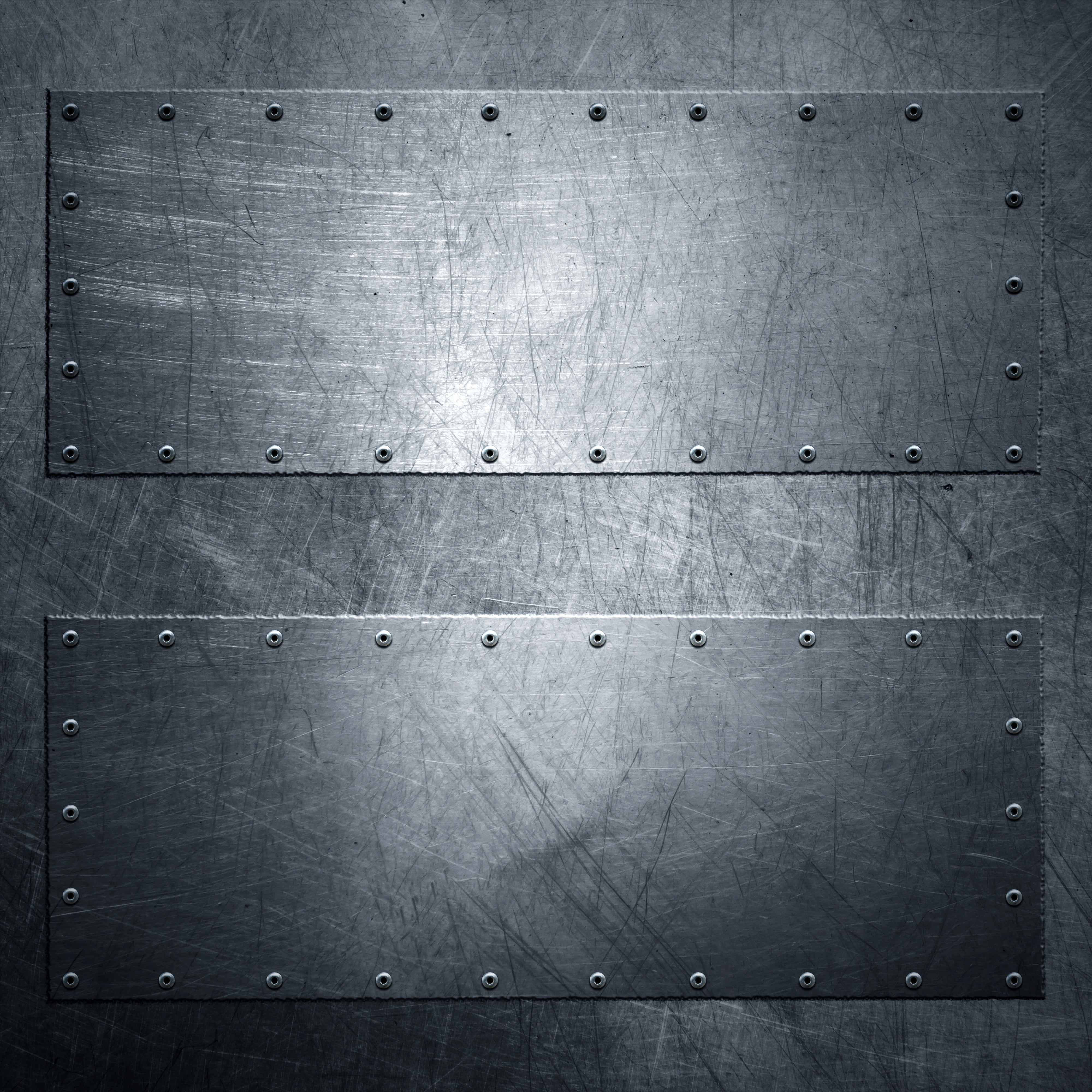 two rectangular gray platforms, metal, texture, grunge, rivets