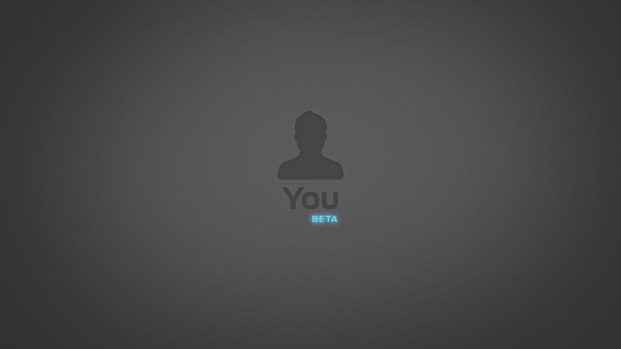 you beta text overlay, minimalism, gray background, simple background