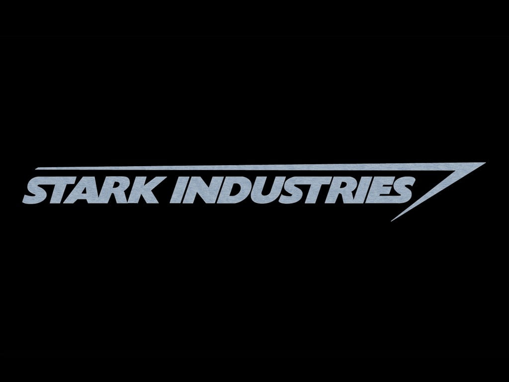 Marvel Stark Industries logo, Marvel Comics, Iron Man, black background