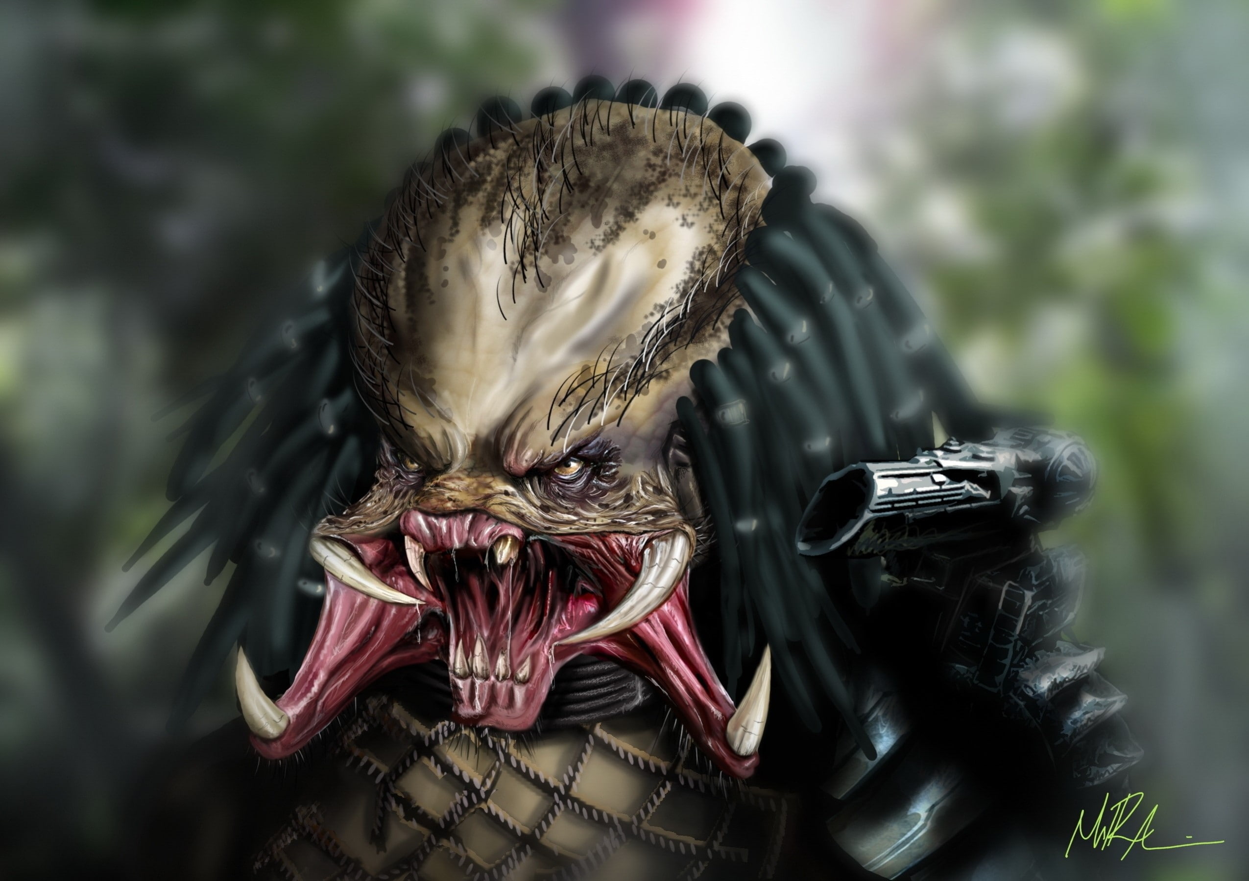 Predator, Creature, Dangerous, Drawing, Art, Fantasy, focus on foreground