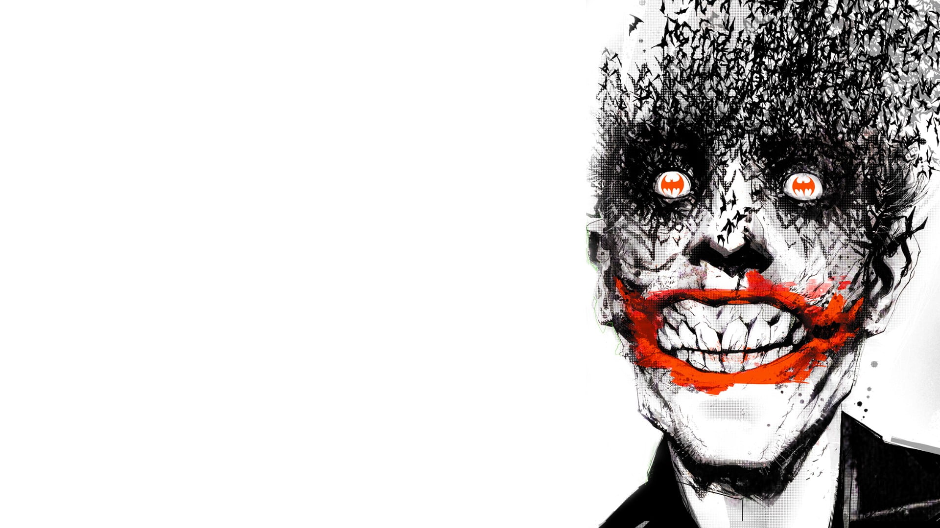 The Joker digital wallpaper, Batman, comic art, white background