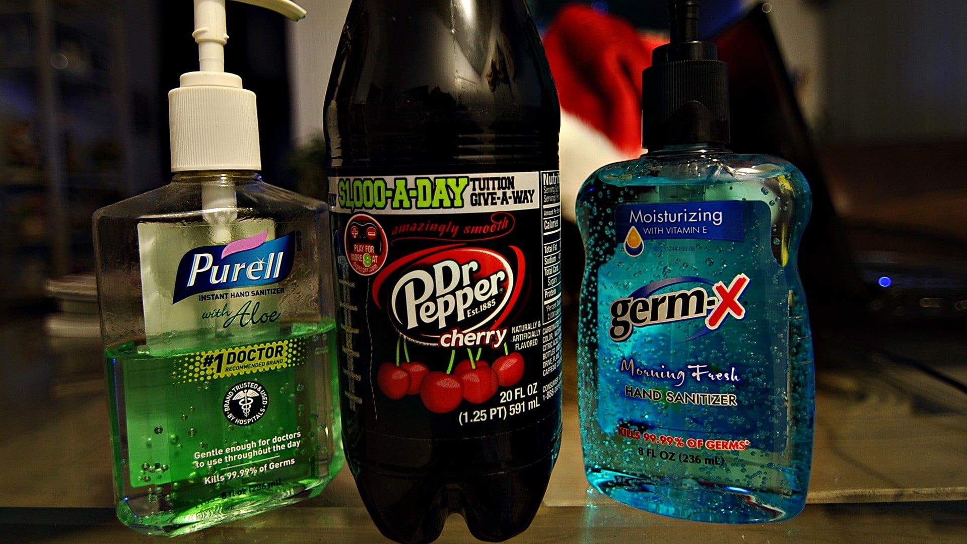 Dr Pepper, Purel, Germ-x