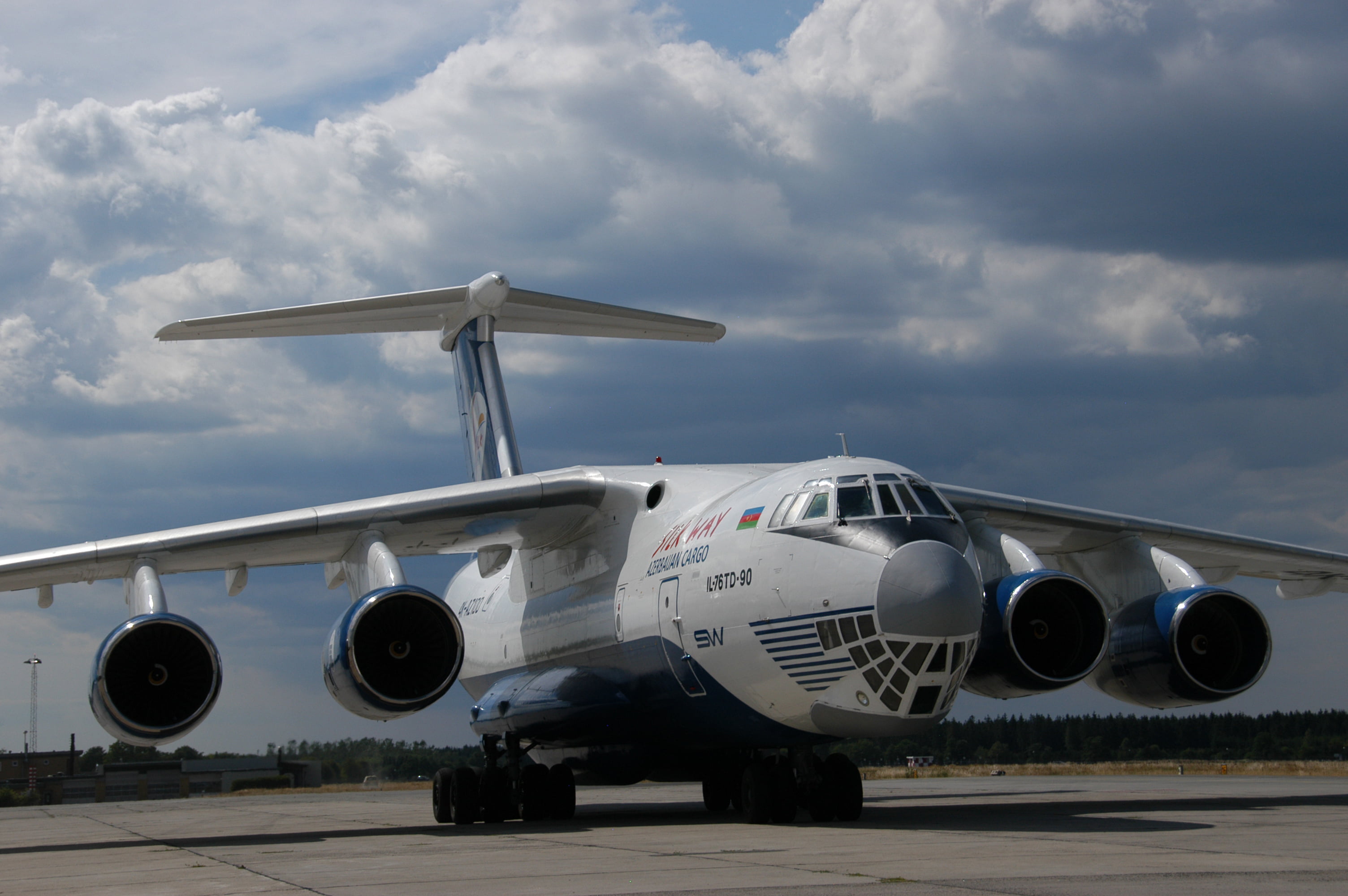 white airplane, The sky, Clouds, Photo, Aviation, The plane, The Il-76
