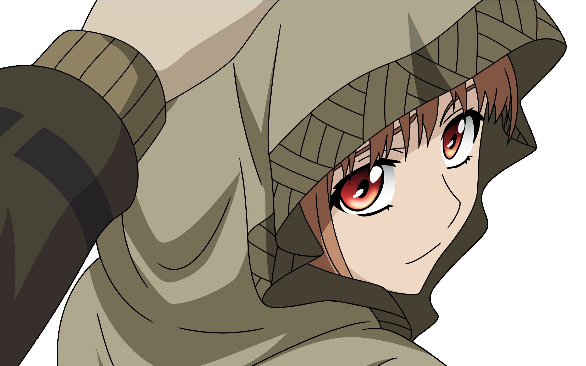 male anime character wearing green hoodie illustration, spice and wolf