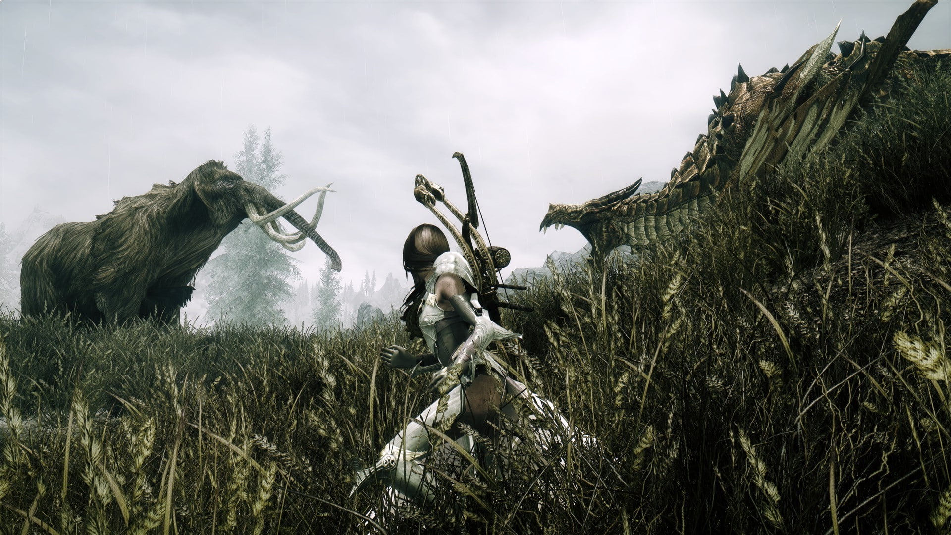 the elder scrolls v skyrim dovakhiin dragon mammoths video games