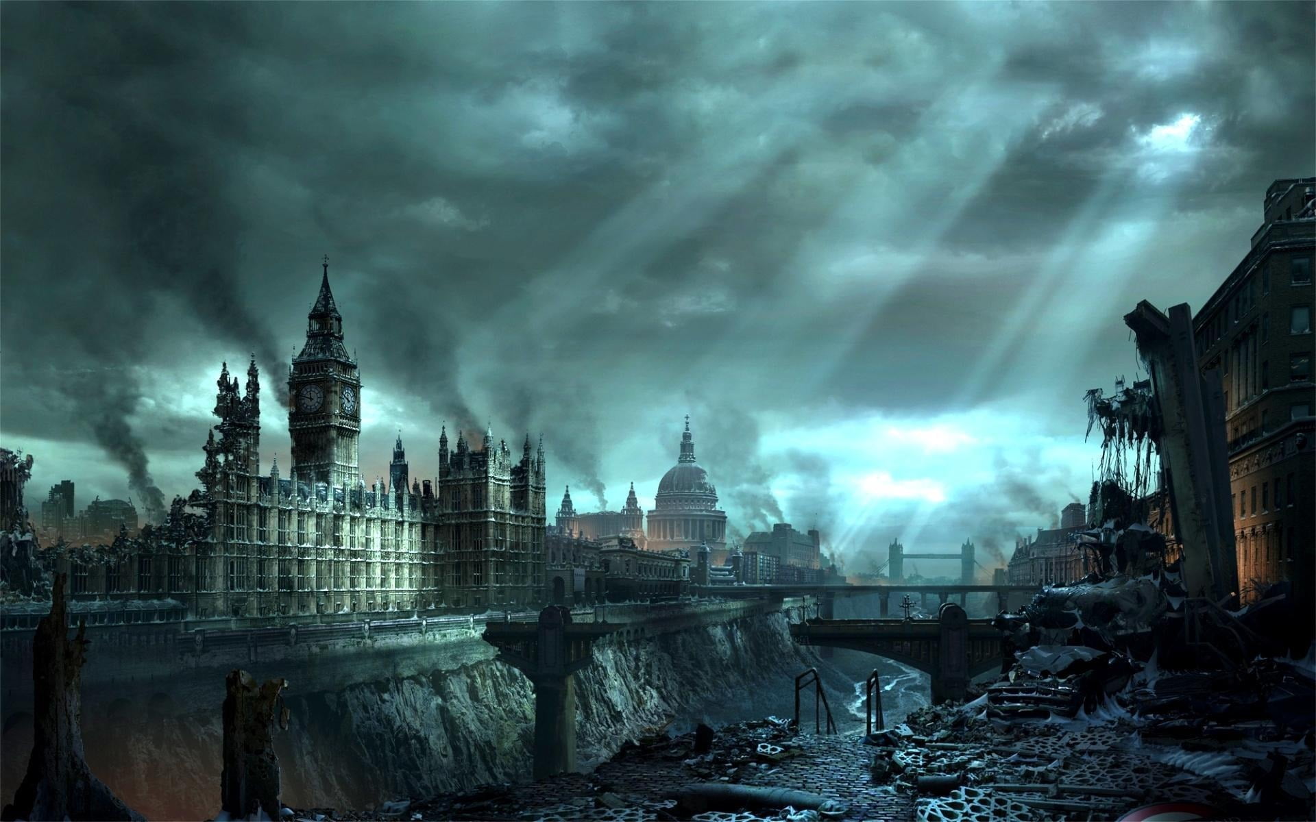 Big Ben, apocalyptic, cityscape, London, Hellgate: London, video games