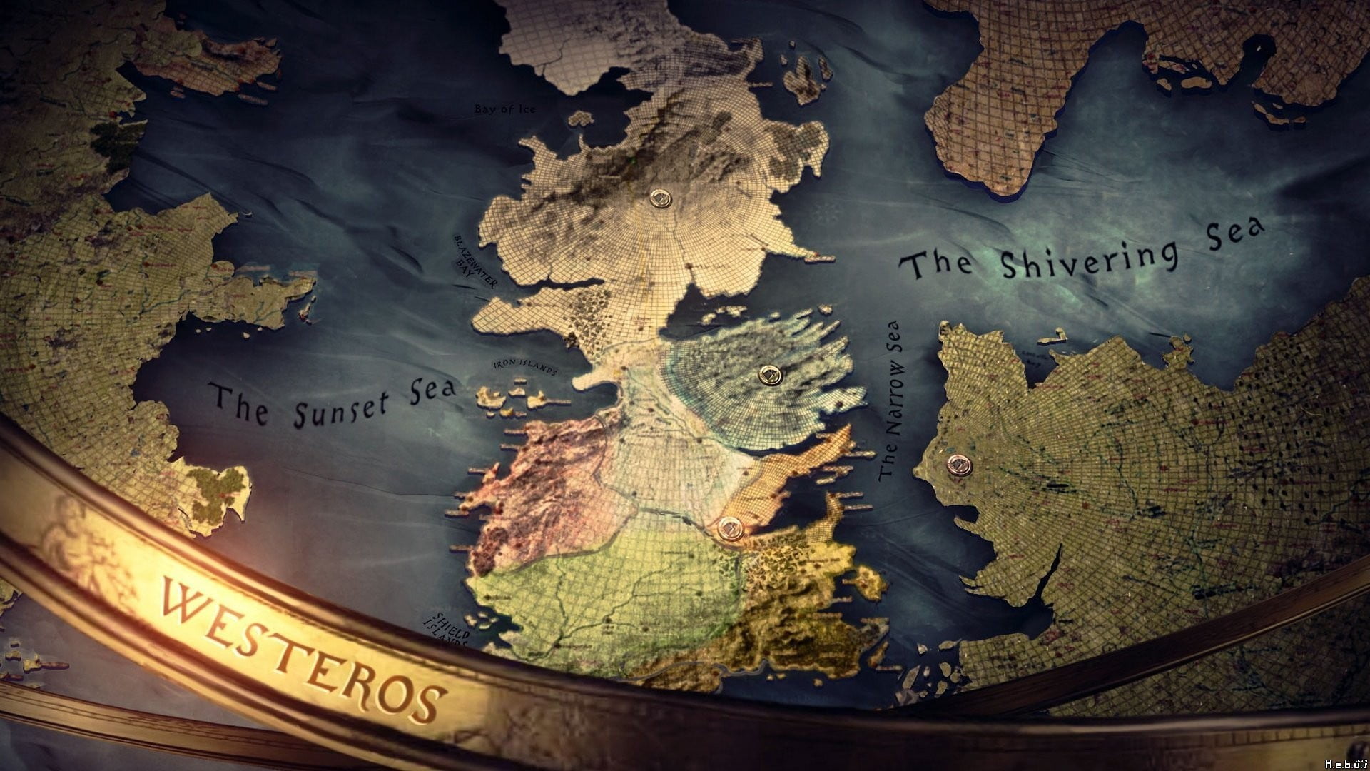 The Sunset Sea and The Shivering Sea map, Game of Thrones, no people
