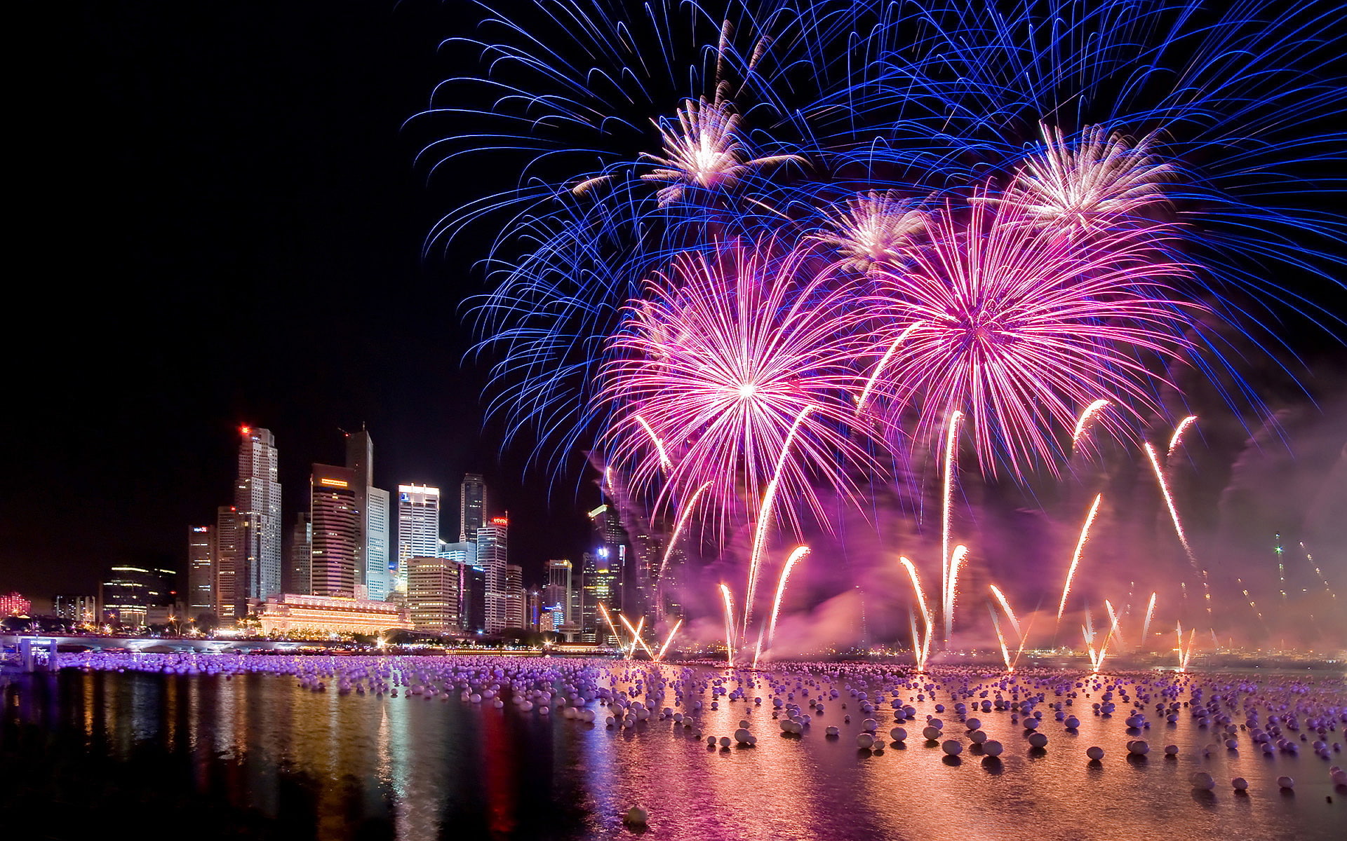 colorful, fireworks, happy, new year, new year 2015