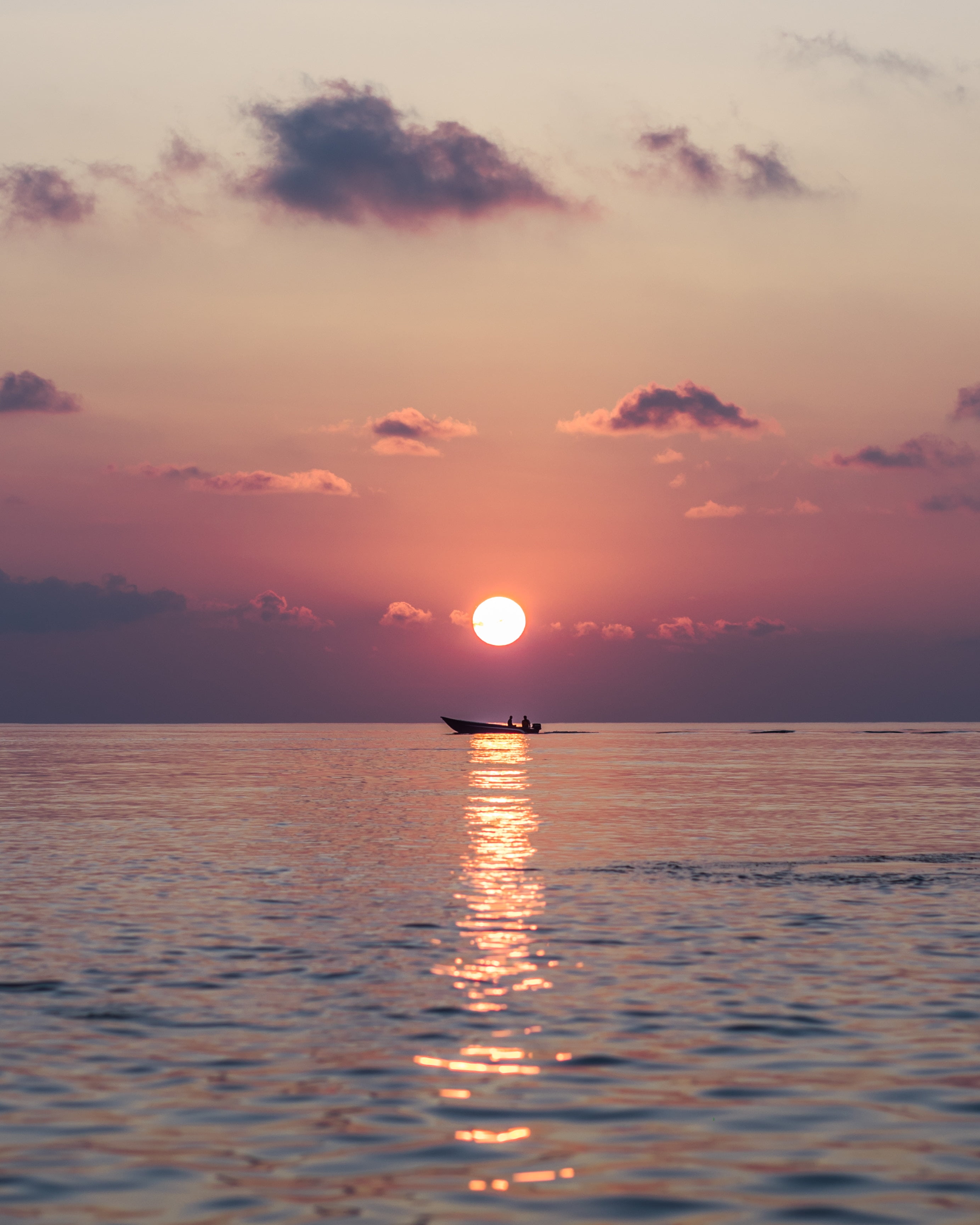 sea, boat, sunset, horizon, thoddoo, maldives, sky, scenics - nature