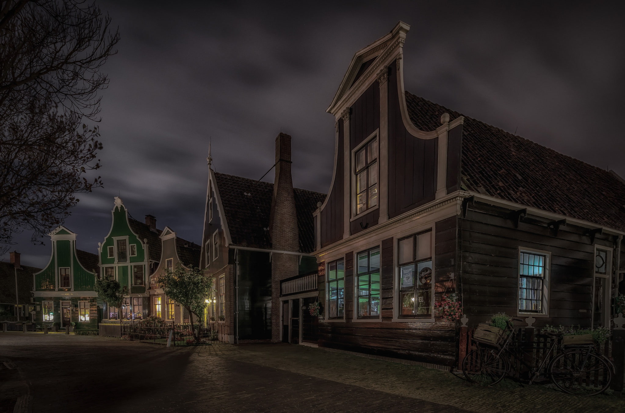 night, home, Netherlands, The Zaanse Schans