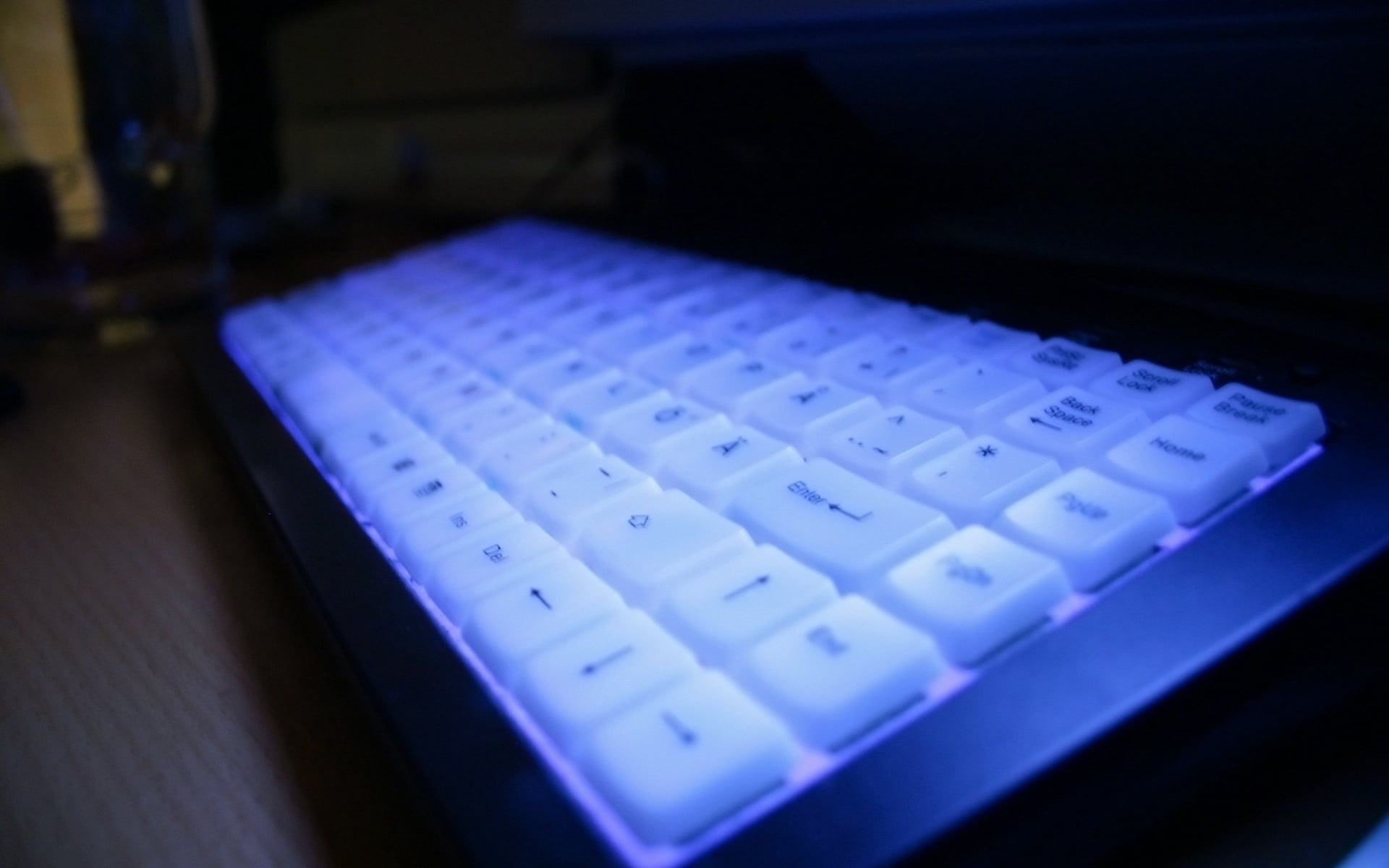 white computer keyboard, backlight, keys, technology, internet