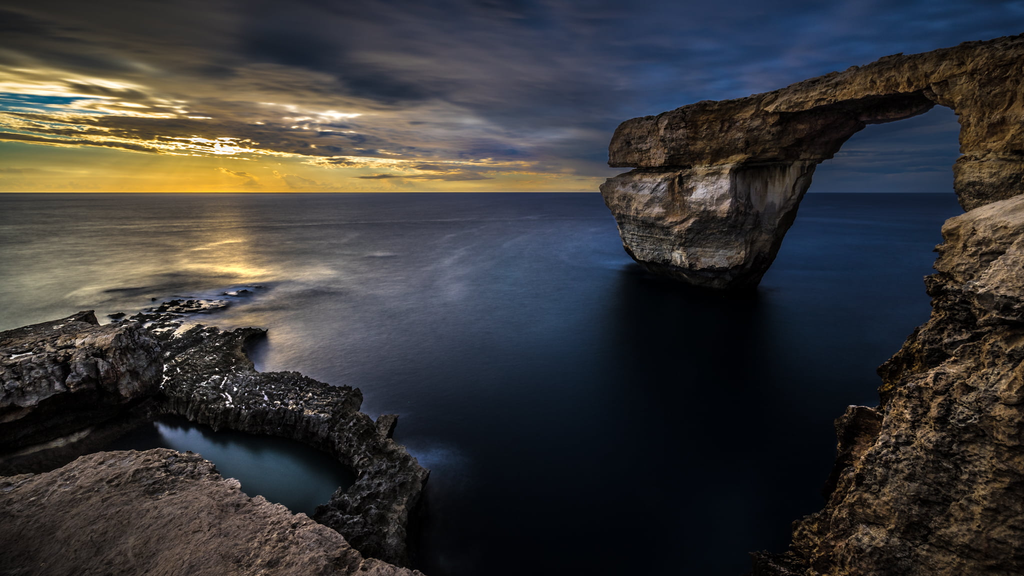 brown and black stone formation on water, Azure Window, Gozo