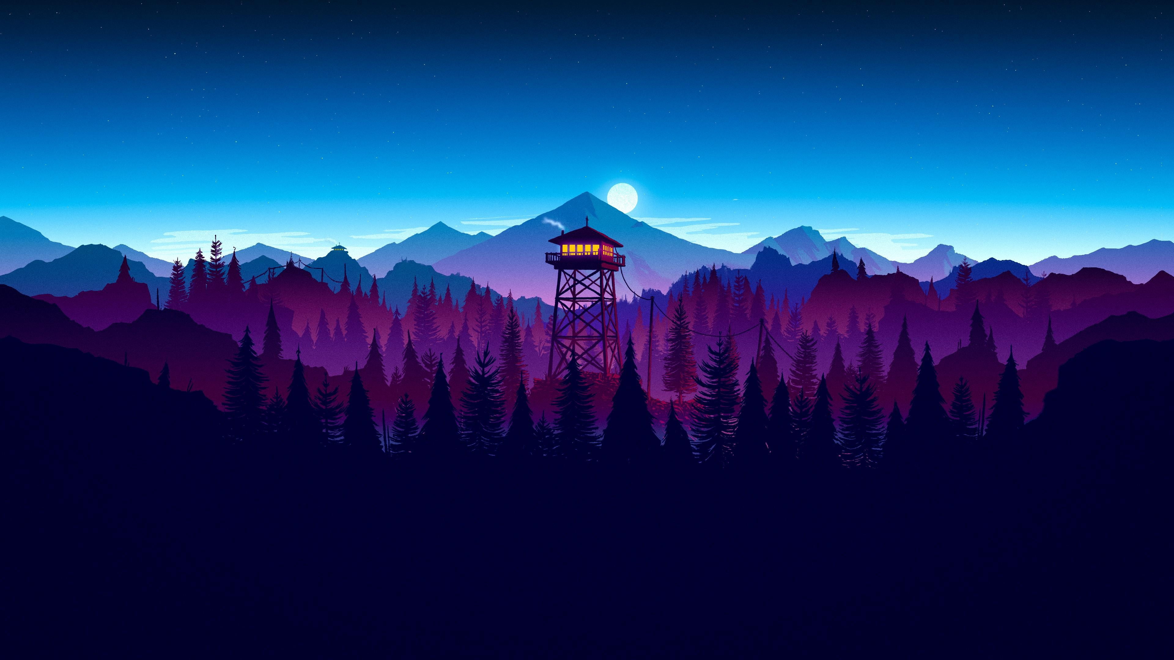 Free download | HD wallpaper: tower and mountain at distance digital