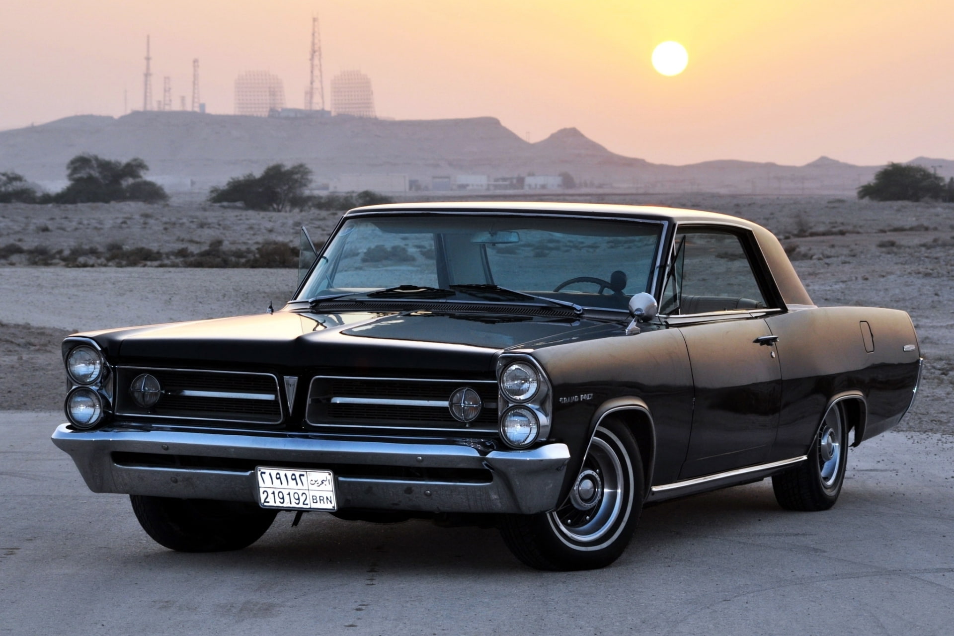 Free download | HD wallpaper: black Pontiac GTO coupe, the sky, the sun ...