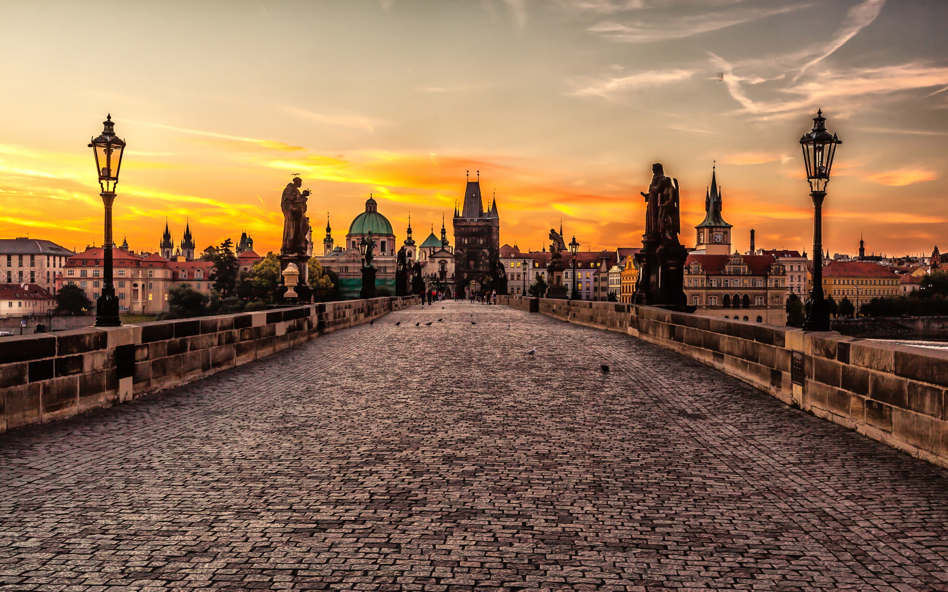Charles Bridge, Czech Republic Is A Famous Historical Bridge That Crosses The River Vltava Its Construction Began In 1357 And Ended In The Early 15th Century Under The Auspices Of King Charles Iv