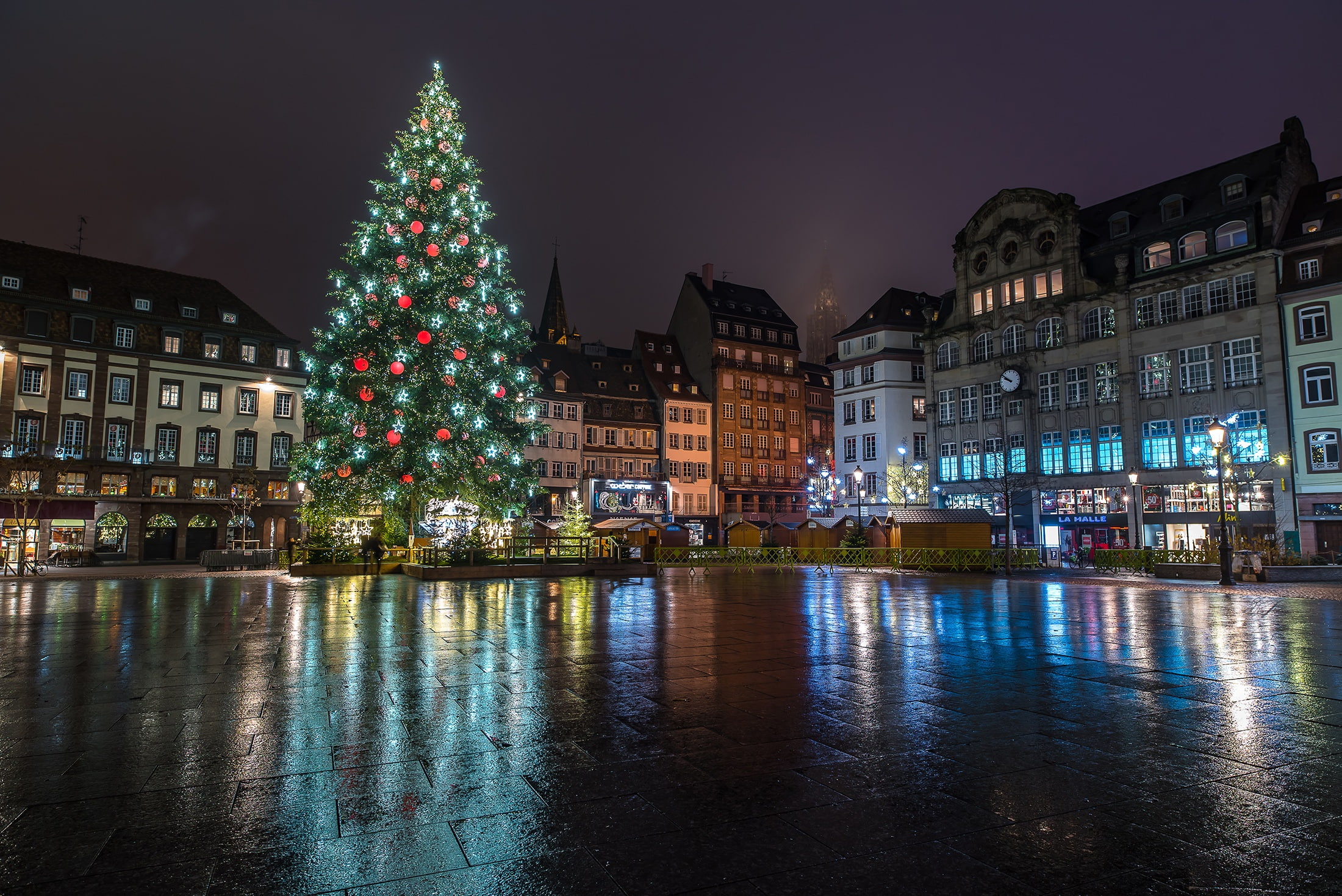 winter, night, holiday, France, tree, home, area, New year