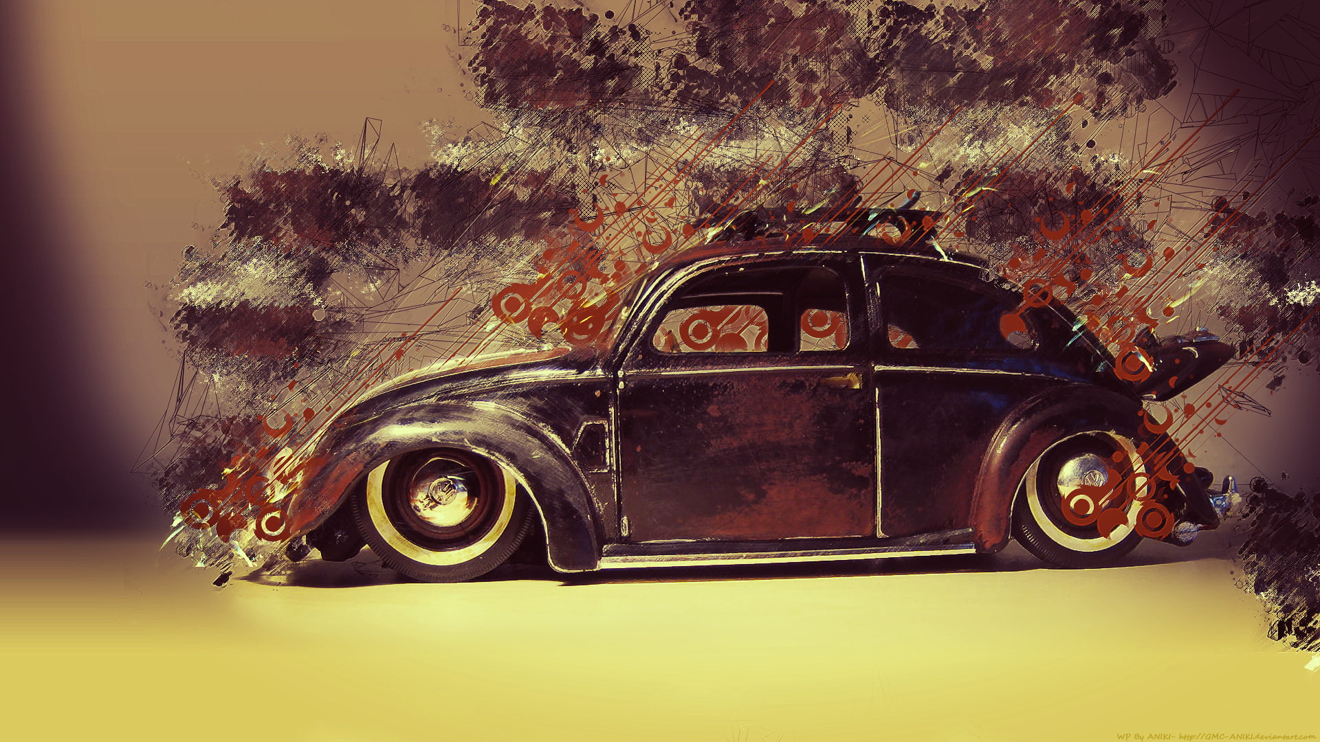 car, old car, classic car, artwork, digital art, Volkswagen