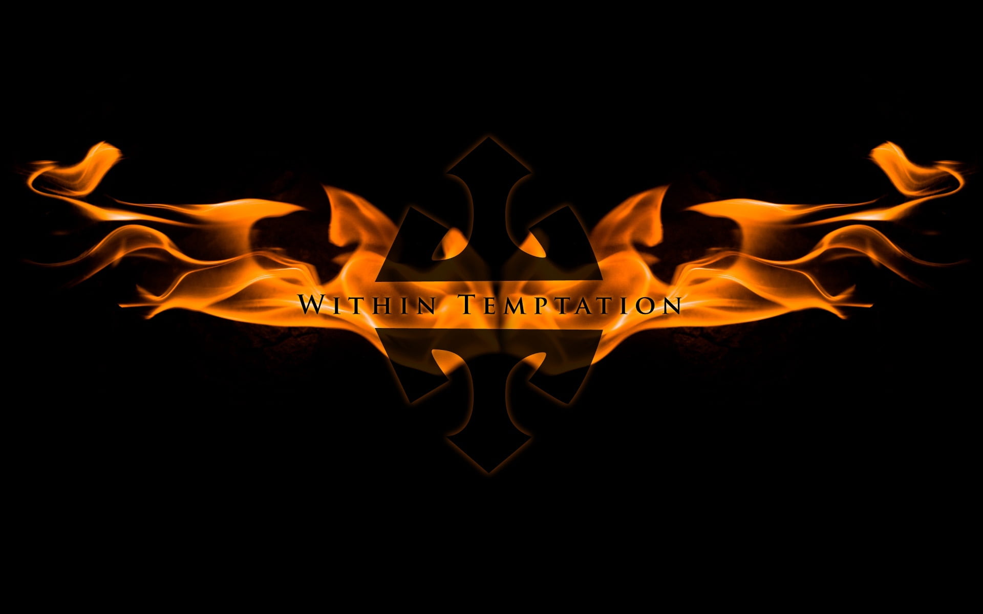 Within Temptation logo, name, fire, symbol, background, fire - Natural Phenomenon