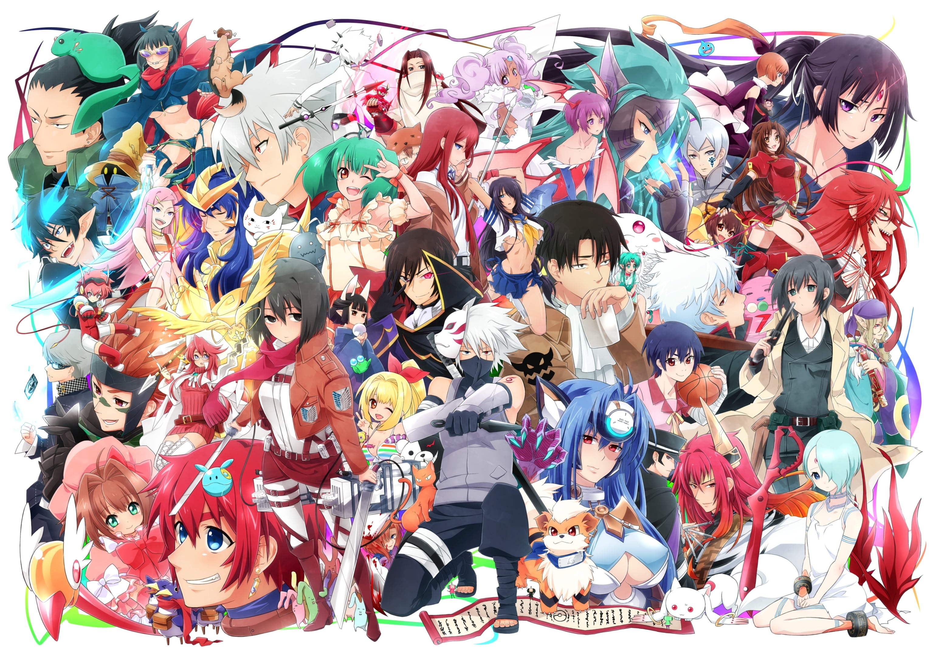 Anime characters wallpaper, Kakashi, Rin, and Lelouch artwork