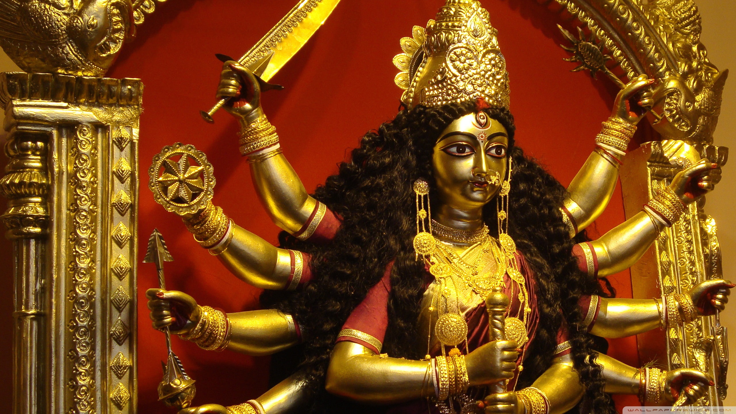Maa, Durga, 2560x1440, 4k pics