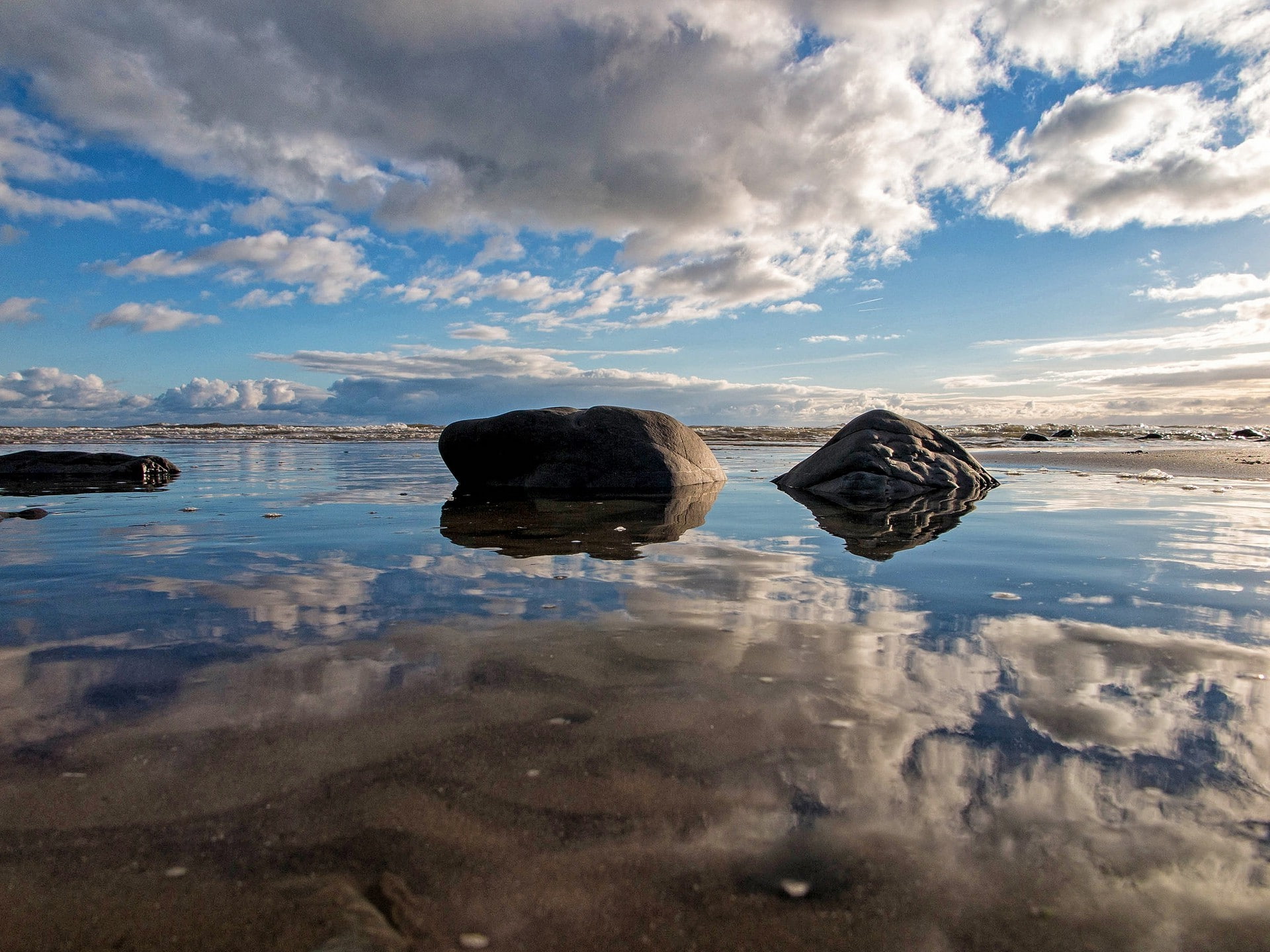 reflection clouds nature, water, cloud - sky, sea, tranquility