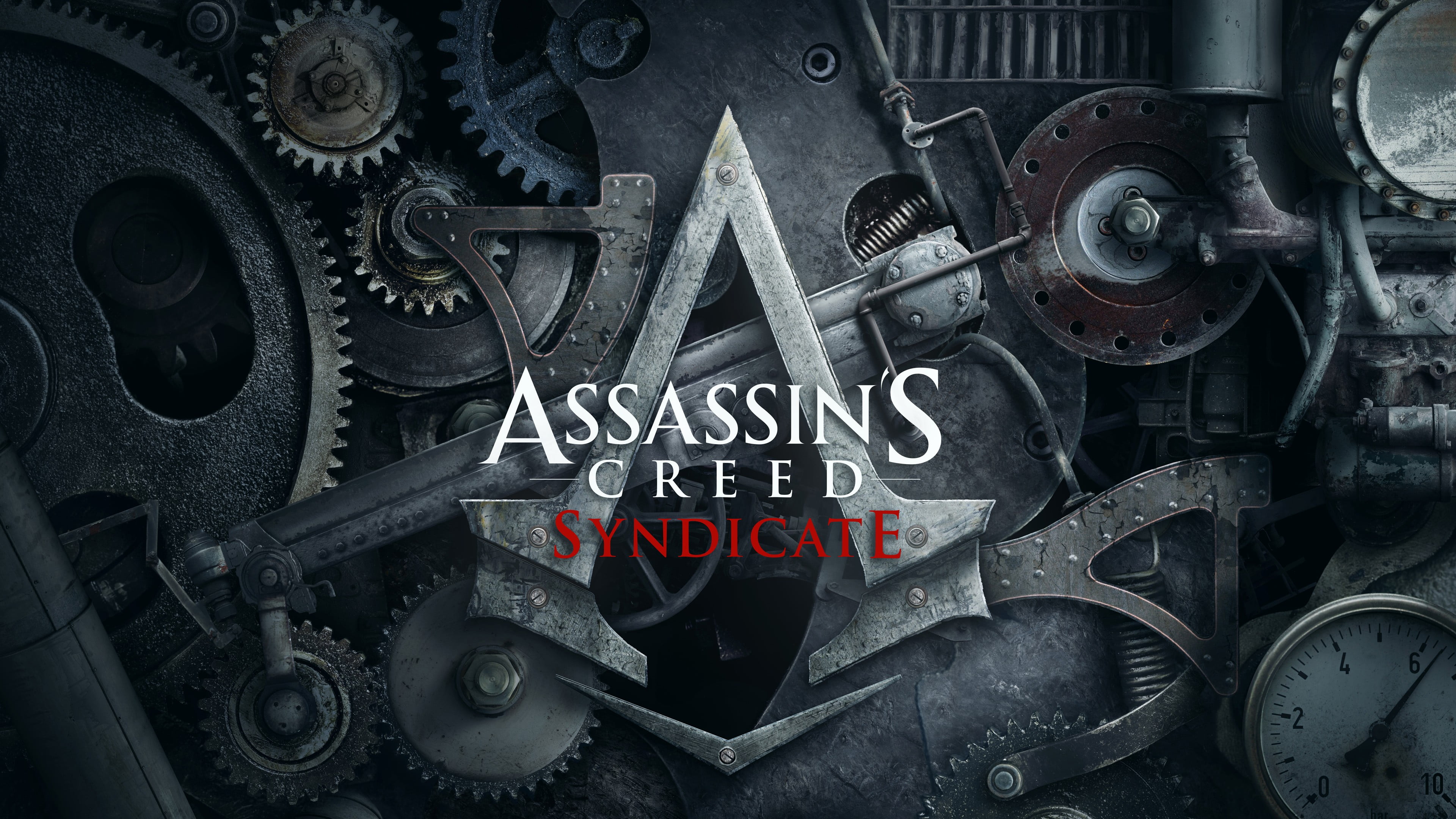 Assassin's Creed Syndicate digital wallpaper, text, metal, communication