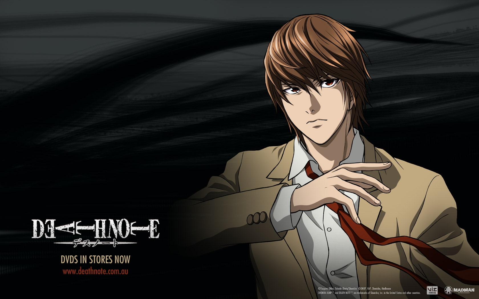 death note yagami light 1680x1050  Anime Death Note HD Art