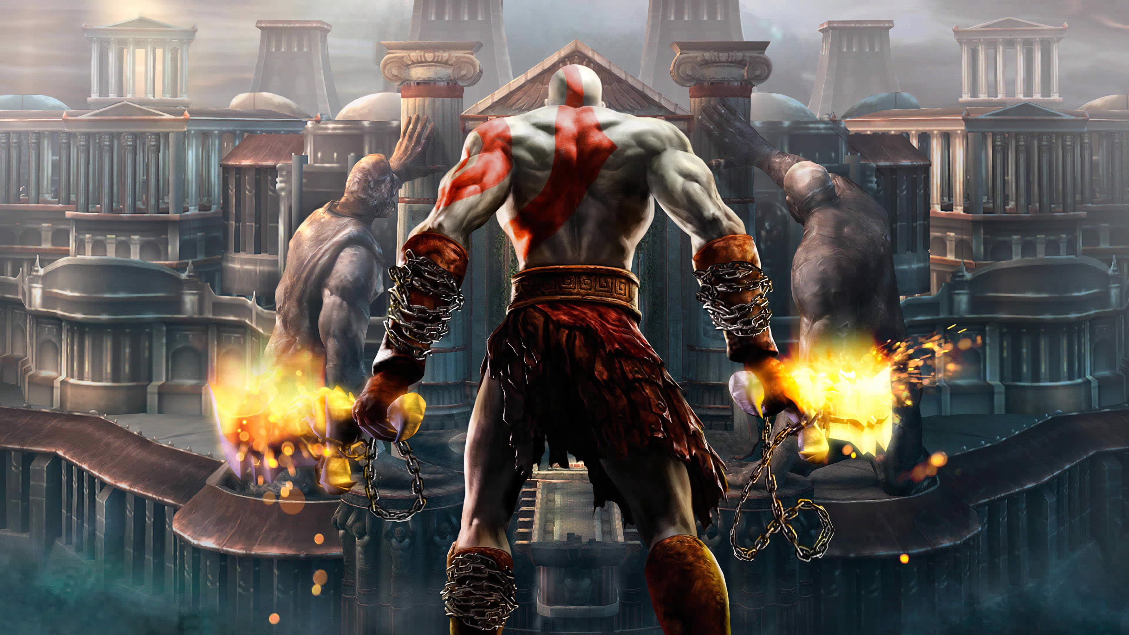 God of War wallpaper, Kratos, video games, mythology, God of War II