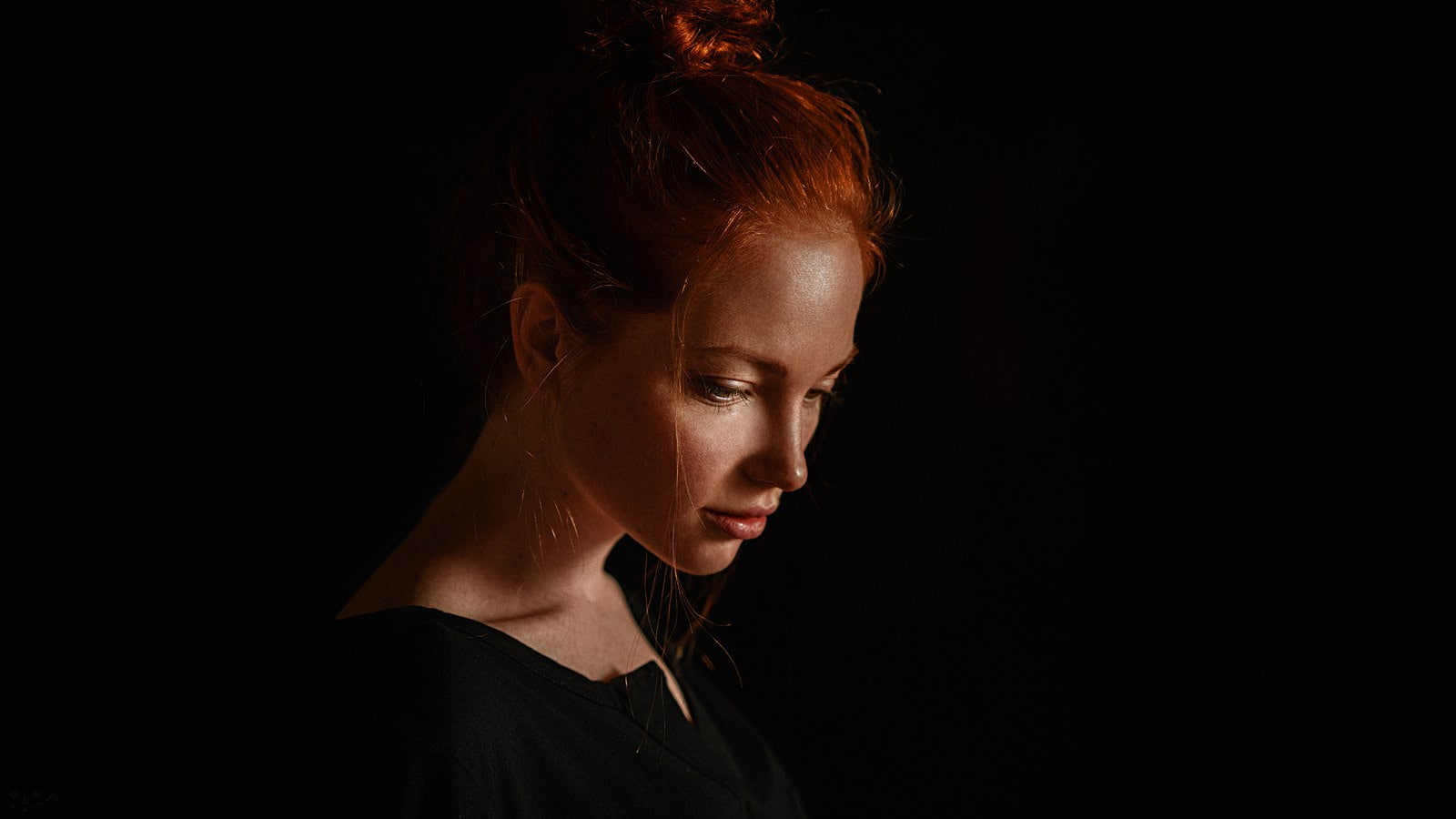 dark, redhead, portrait, face, Georgy Chernyadyev, women, model