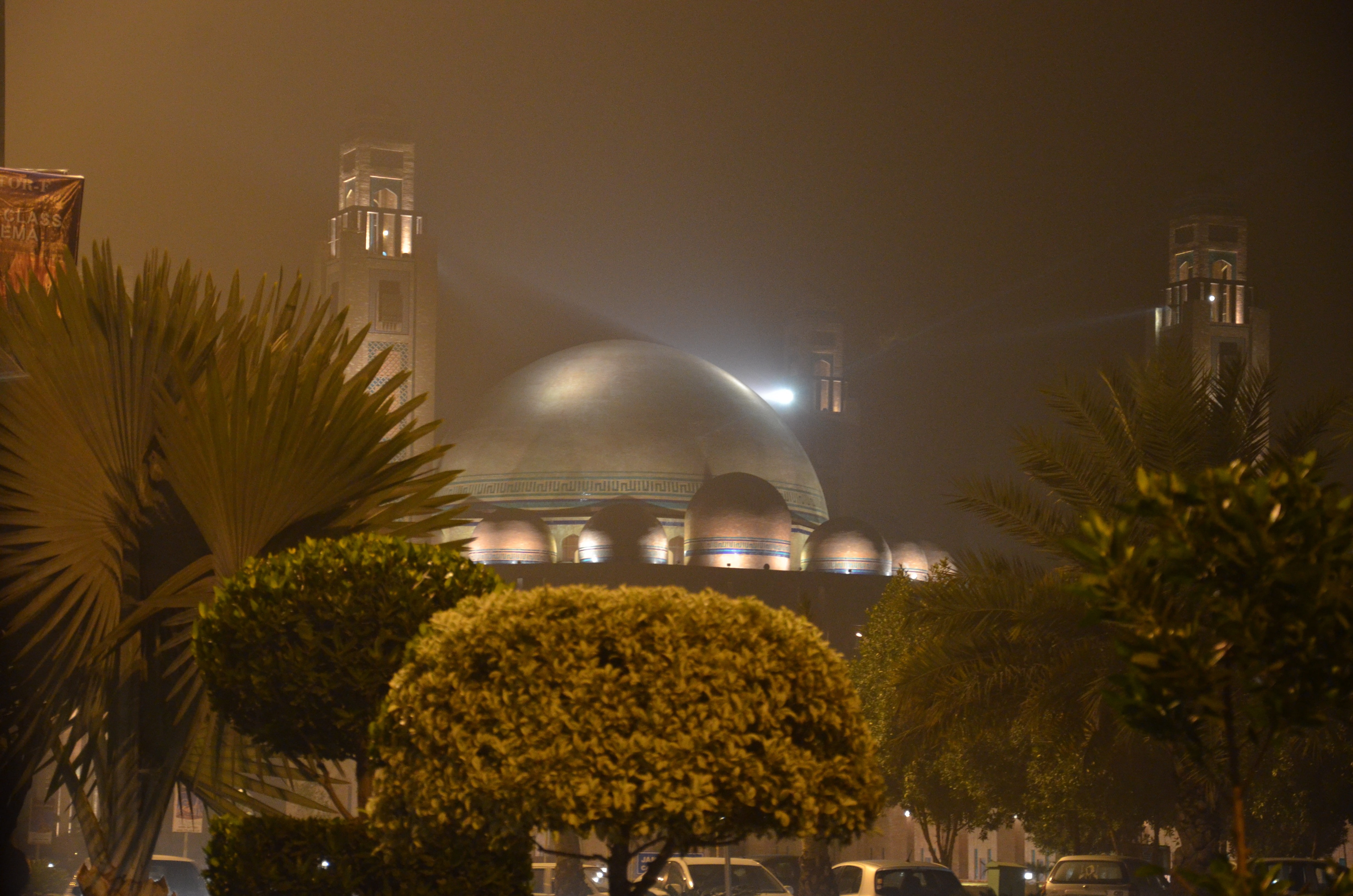 mosque, Islam, Lahore, Pakistan, night, plant, tree, building exterior