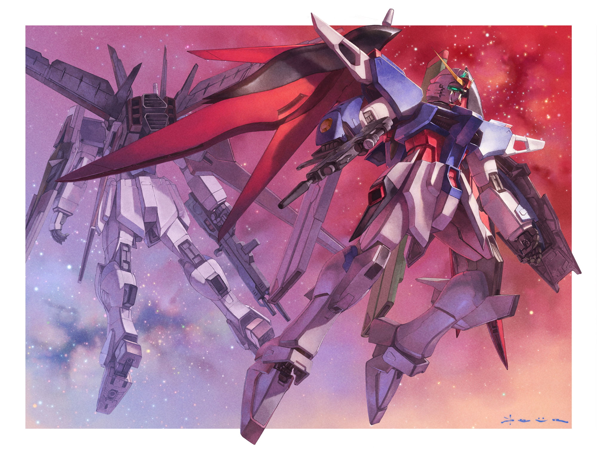 anime, mechs, Super Robot Taisen, Gundam, artwork, digital art