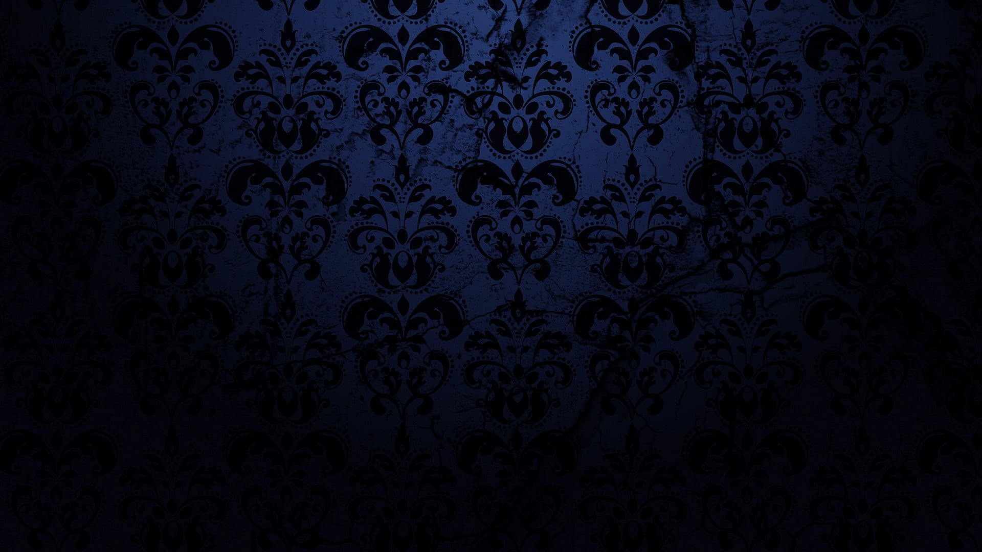 black and white floral wallpaper, dark, pattern, blue, texture