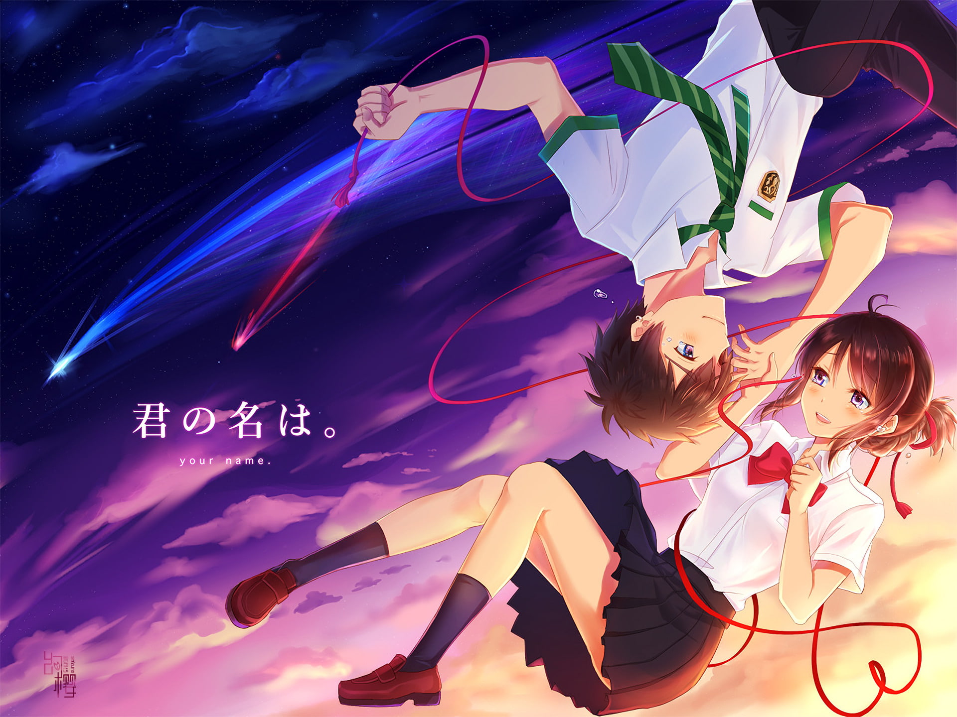 Free Download Hd Wallpaper Anime Your Name Kimi No Na Wa Mitsuha Miyamizu Taki 6575