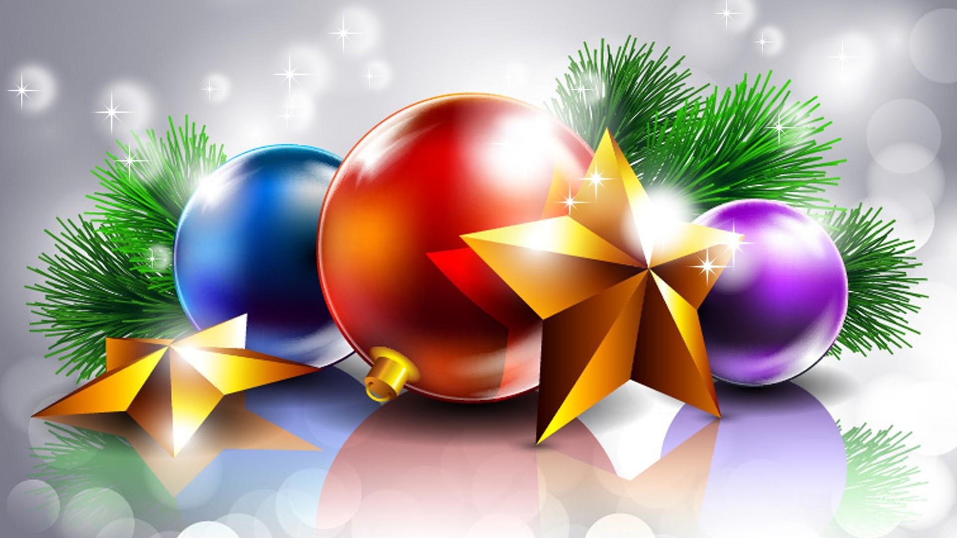 Reflections Of Christmas Bright, pine, decoratins, stars, balls