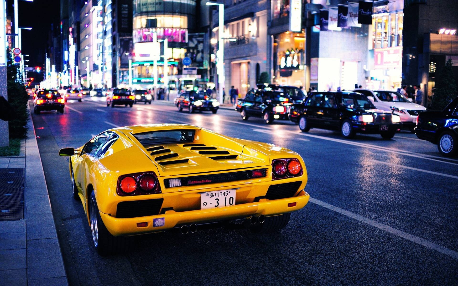 car, vehicle, Lamborghini Diablo, city, street