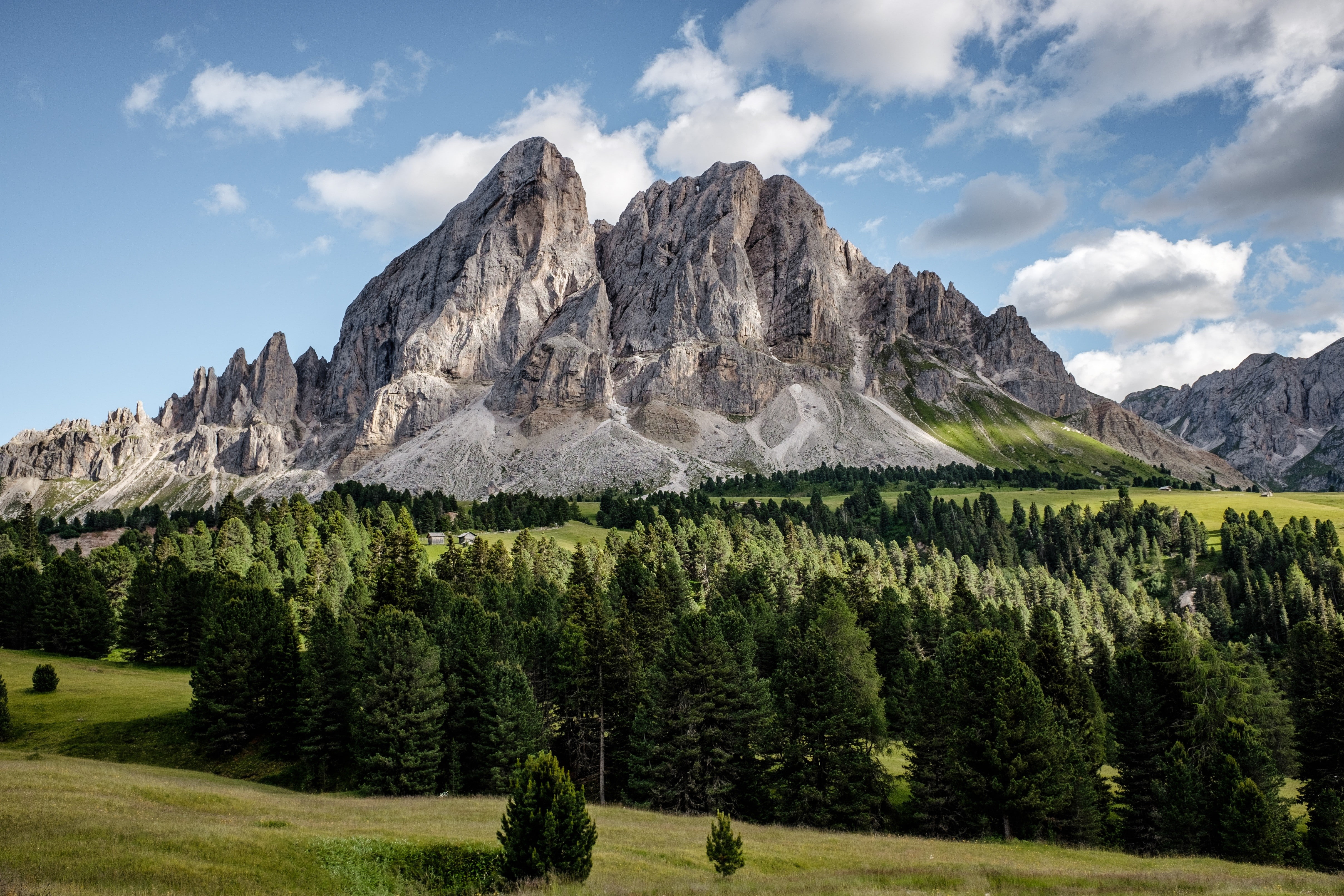 trees, nature, South Tyrol, mountains, Italy, Peitlerkofel Mountain