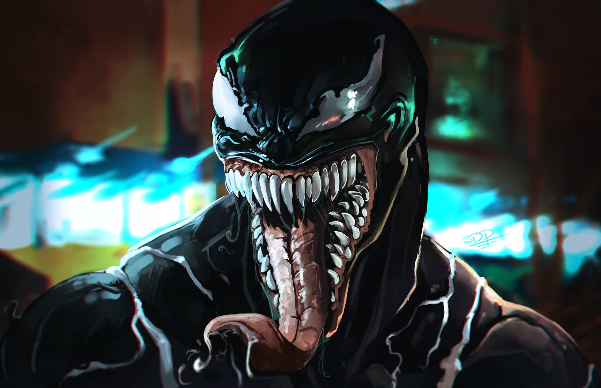 Marvel Venom wallpaper, Figure, Language, Teeth, Eyes, Movie