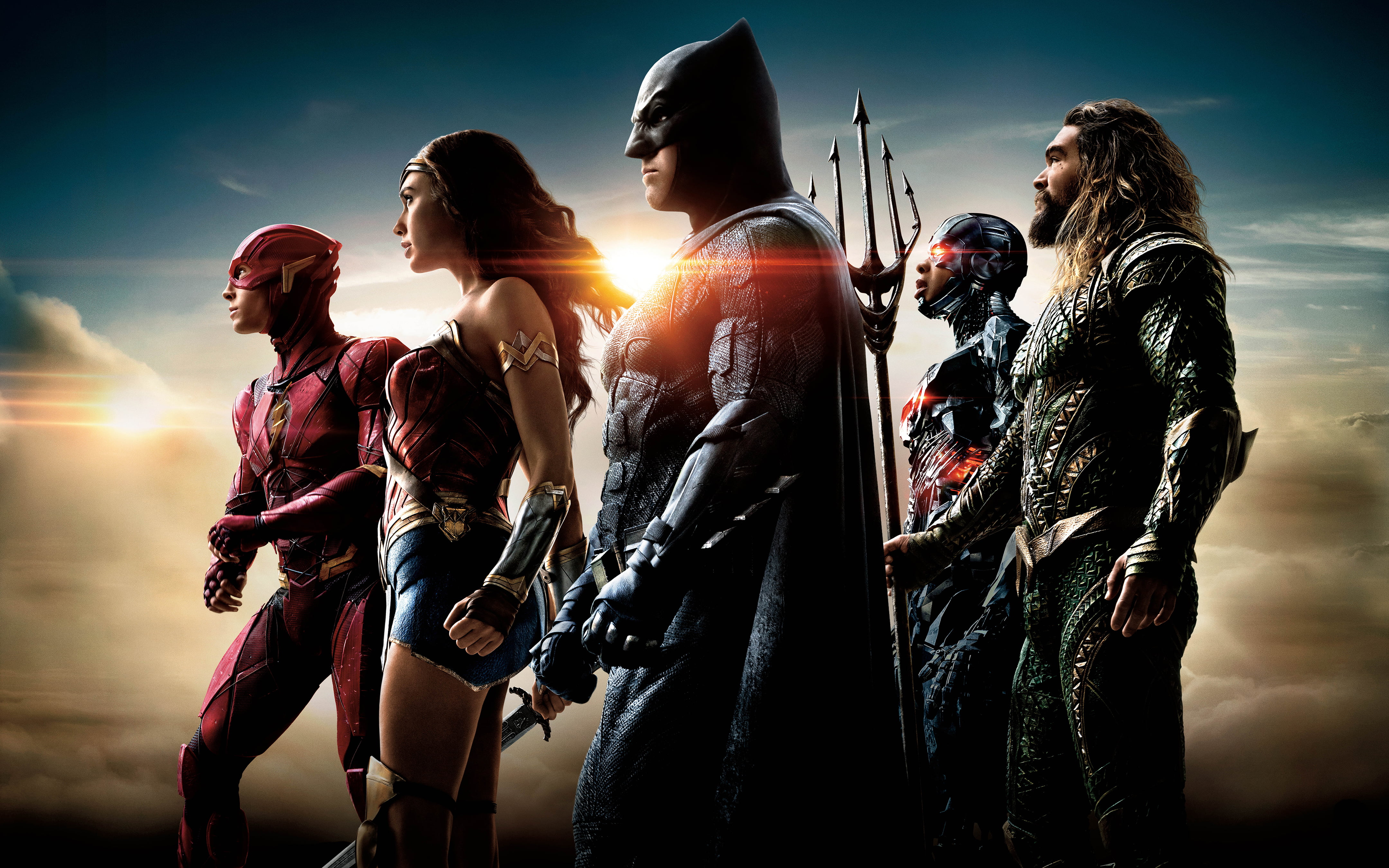 DC Justice League poster, DC Comics, Batman, Wonder Woman, Gal Gadot