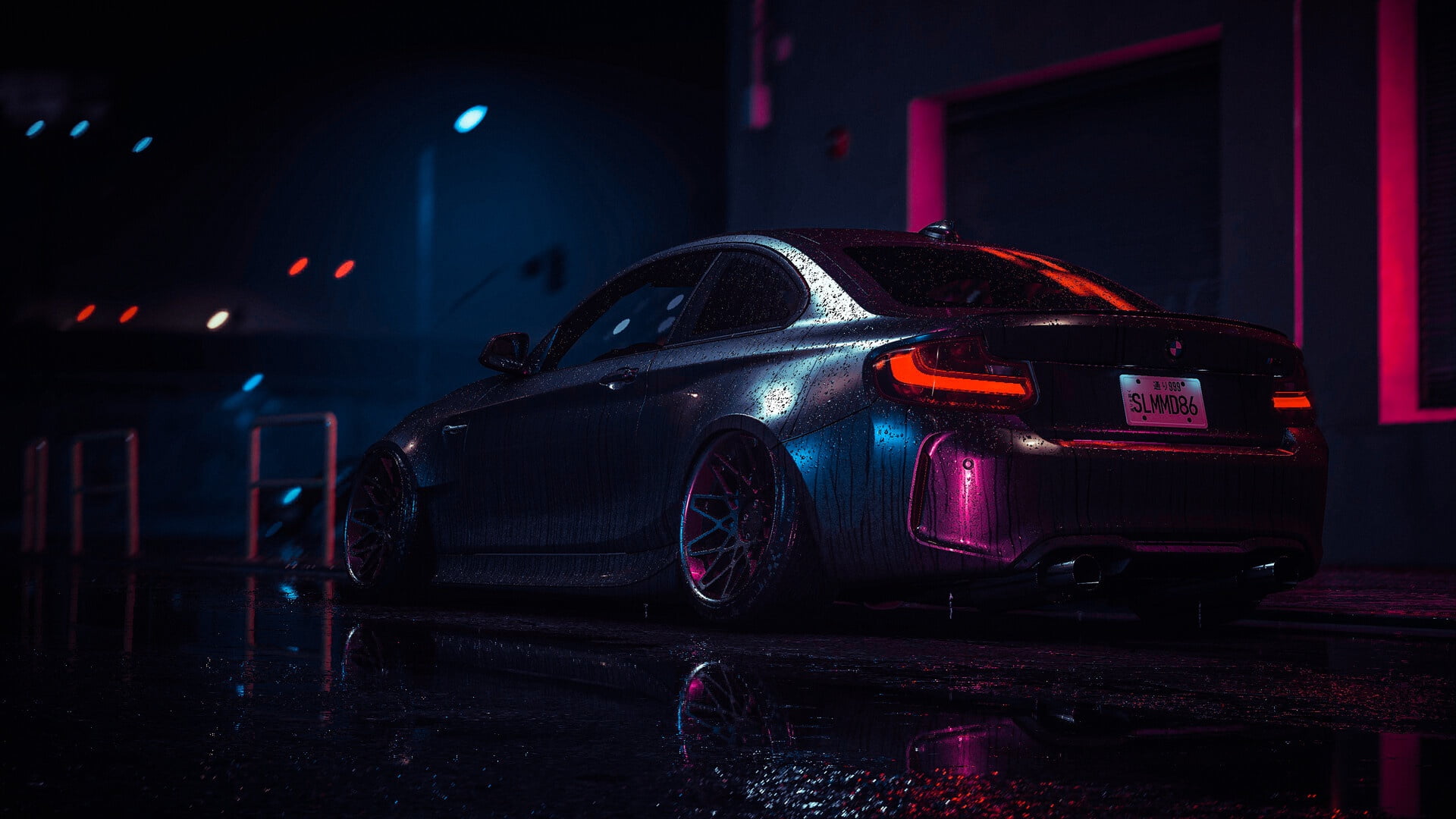 car, dark, digital art, vehicle, BMW