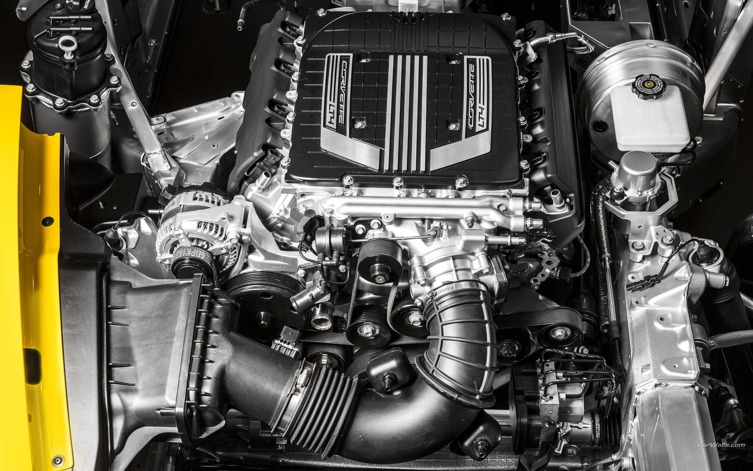 Chevrolet Corvette Z06 C7 Engine V-8 LT4 HD, gray and black car engine