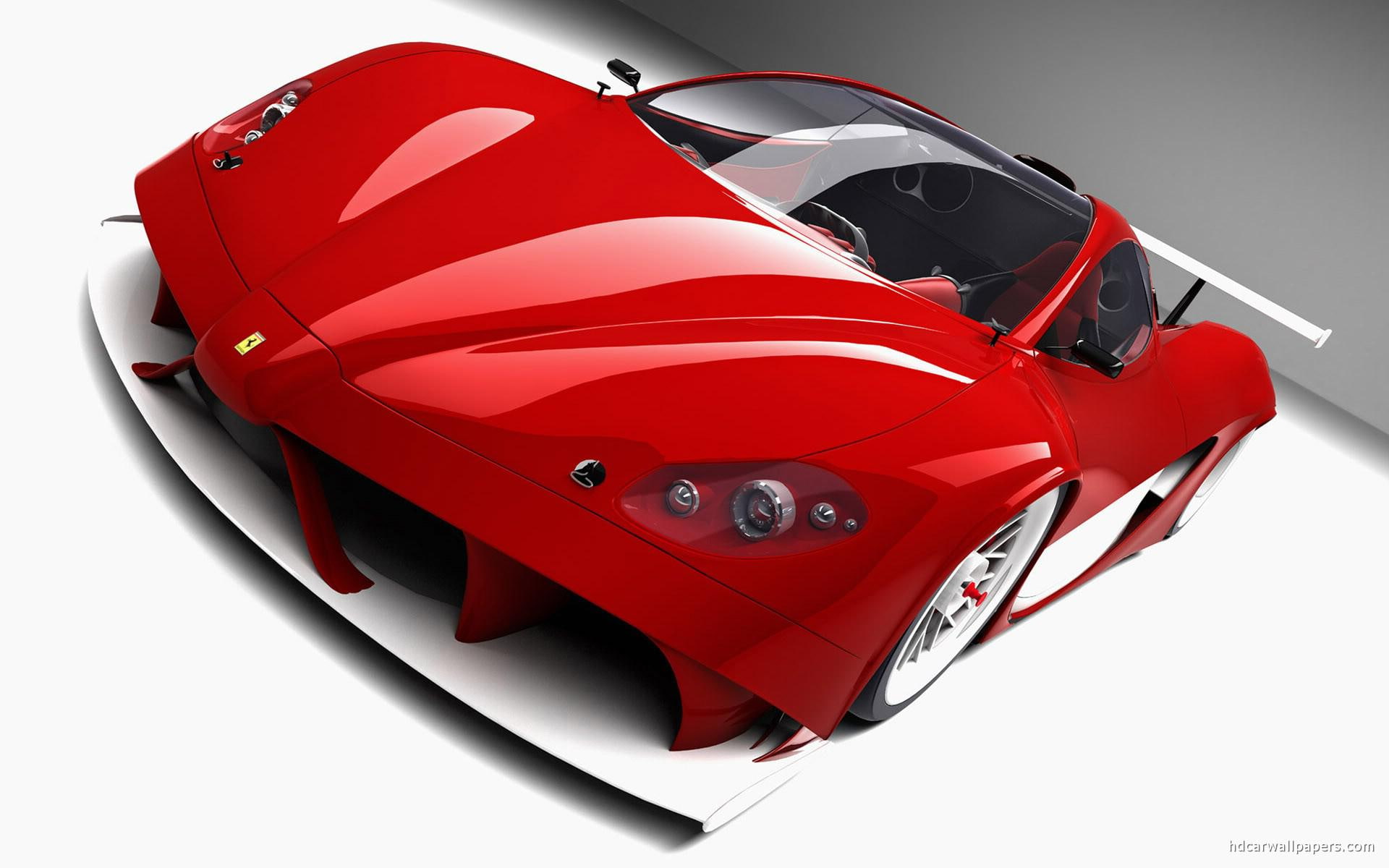 Ferrari Super Concept Design, red ferrari concept car, cars