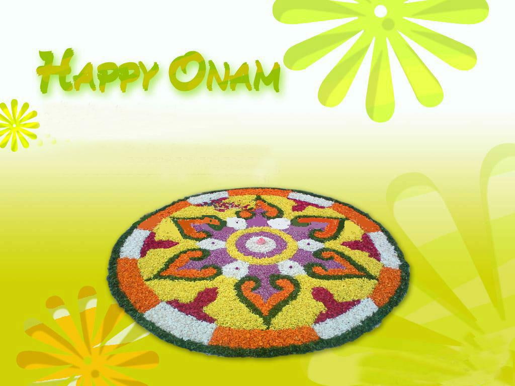 Happy Onam Rangoli, 1024x768