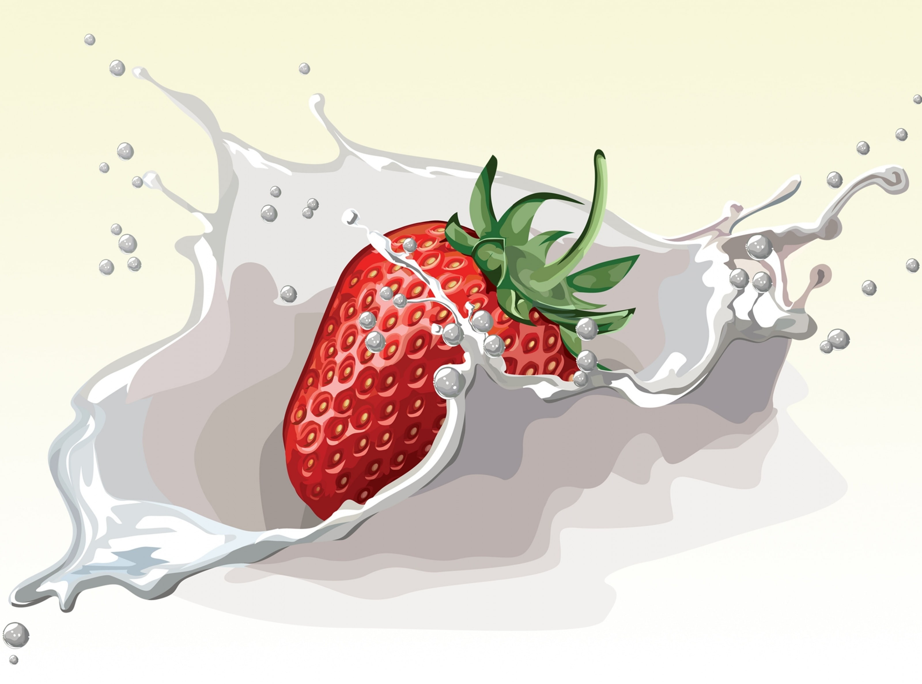Strawberry Splash, red strawberry illustration, Aero, Vector Art