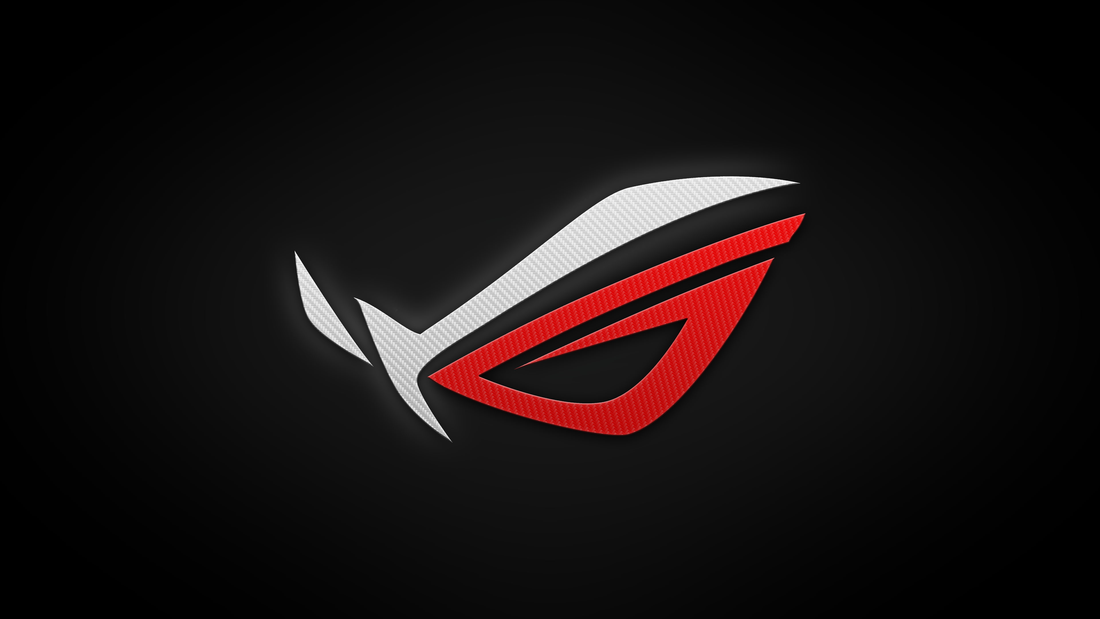 Asus ROG logo, Republic of Gamers, black background, illuminated