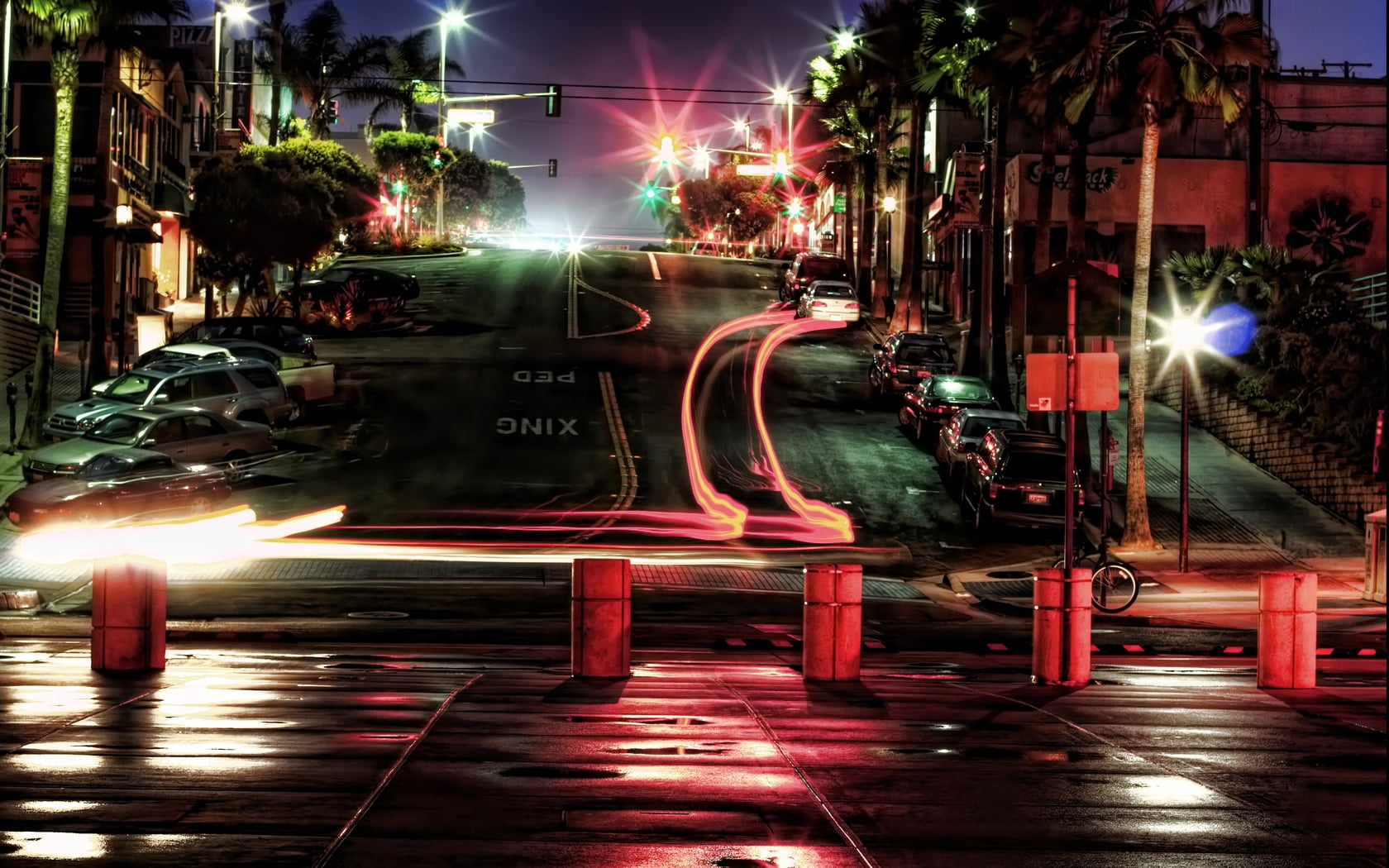 timelapse photography of road, city, houses, cars, street, megapolis