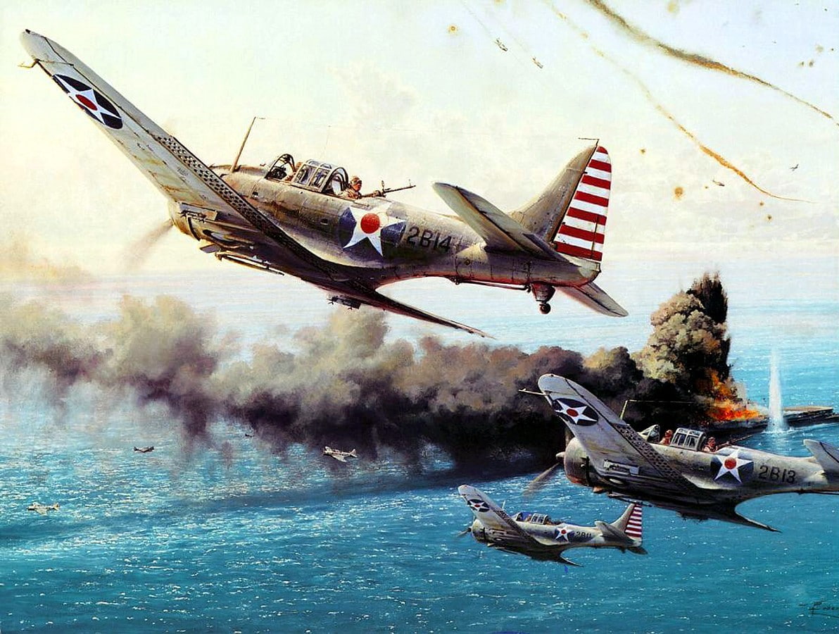 World War II, aircraft, McDonnell Douglas, Dauntless, Dive bomber